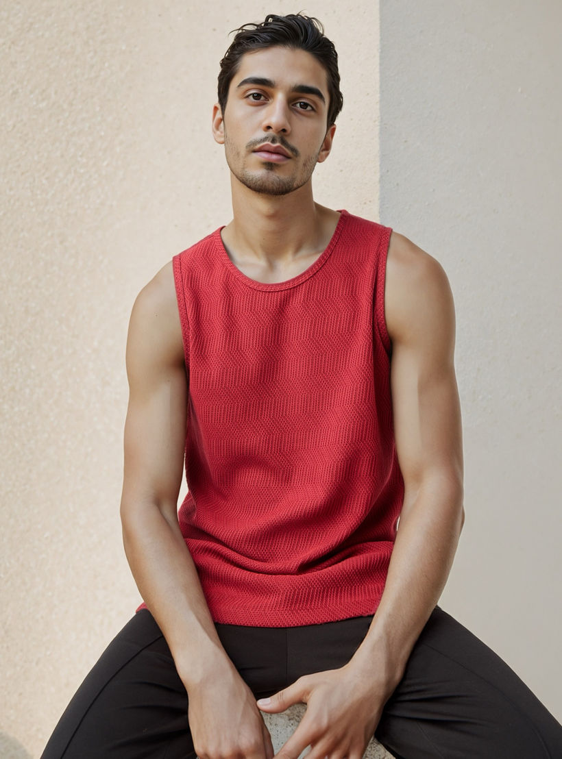 فيست بارز الملمس من آيكونيك-men-clothing-tshirtsandpolos-vests-image-1
