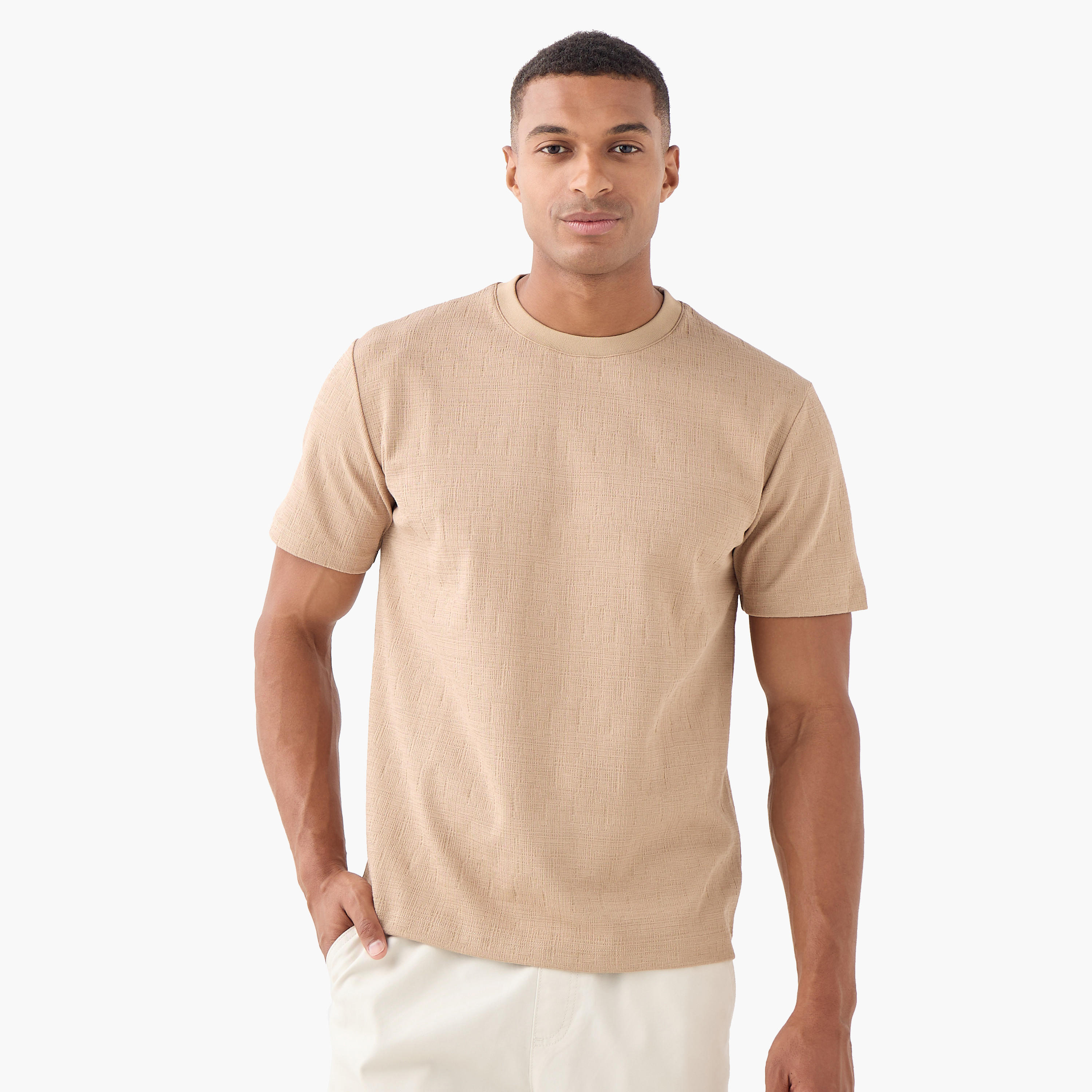 Iconic Relaxed Fit Textured T-shirt-men-clothing-tshirtsandpolos-tshirts-image-1