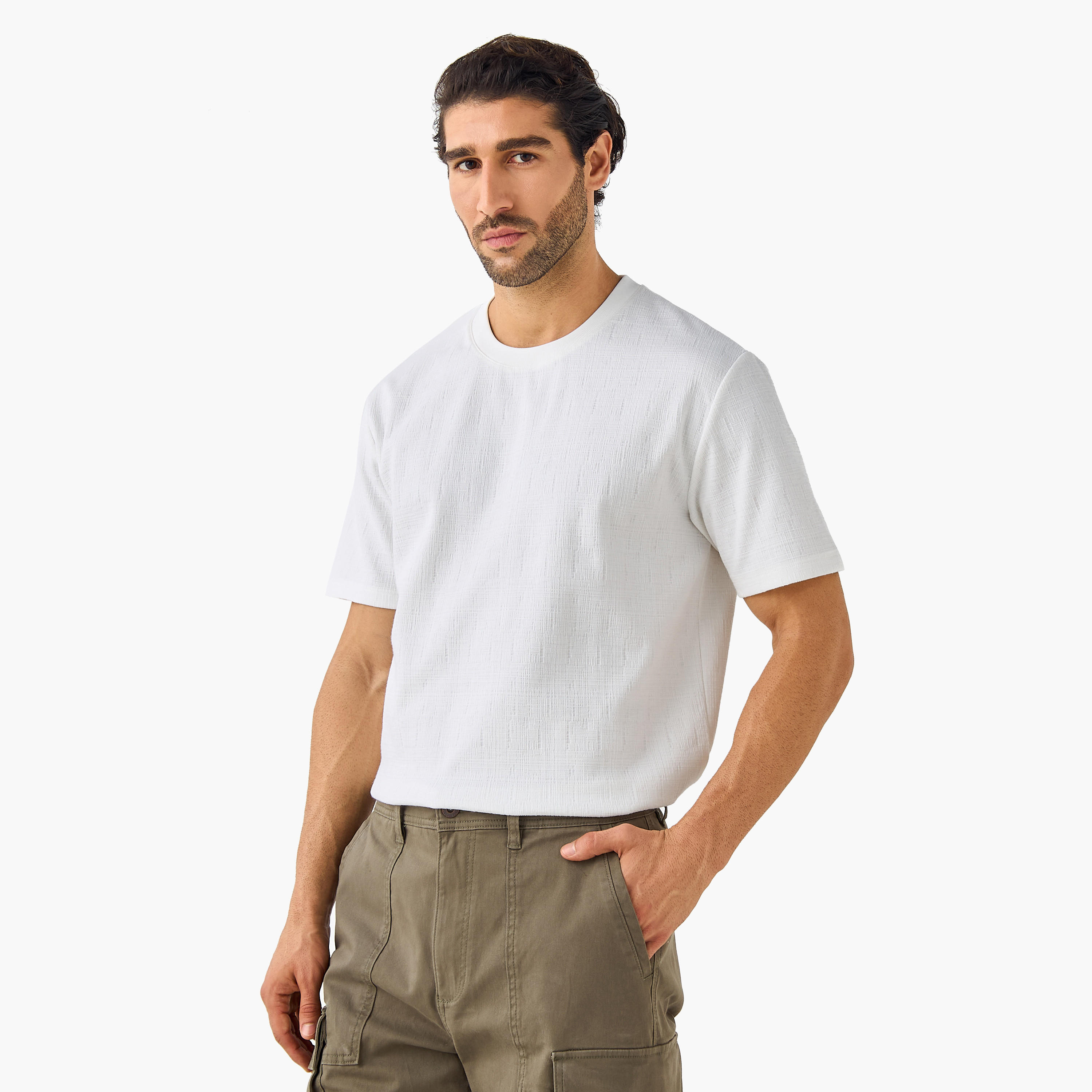 Iconic Relaxed Fit Textured T-shirt-men-clothing-tshirtsandpolos-tshirts-image-1