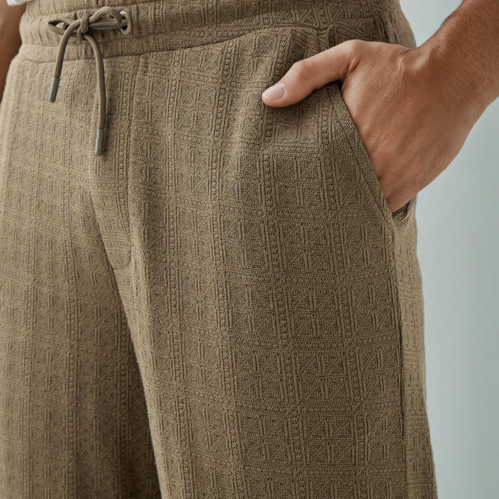 Iconic Regular Fit Textured Flexi Waist Trousers with Pockets-men-clothing-bottoms-trousersandchinos-trousers-image-4