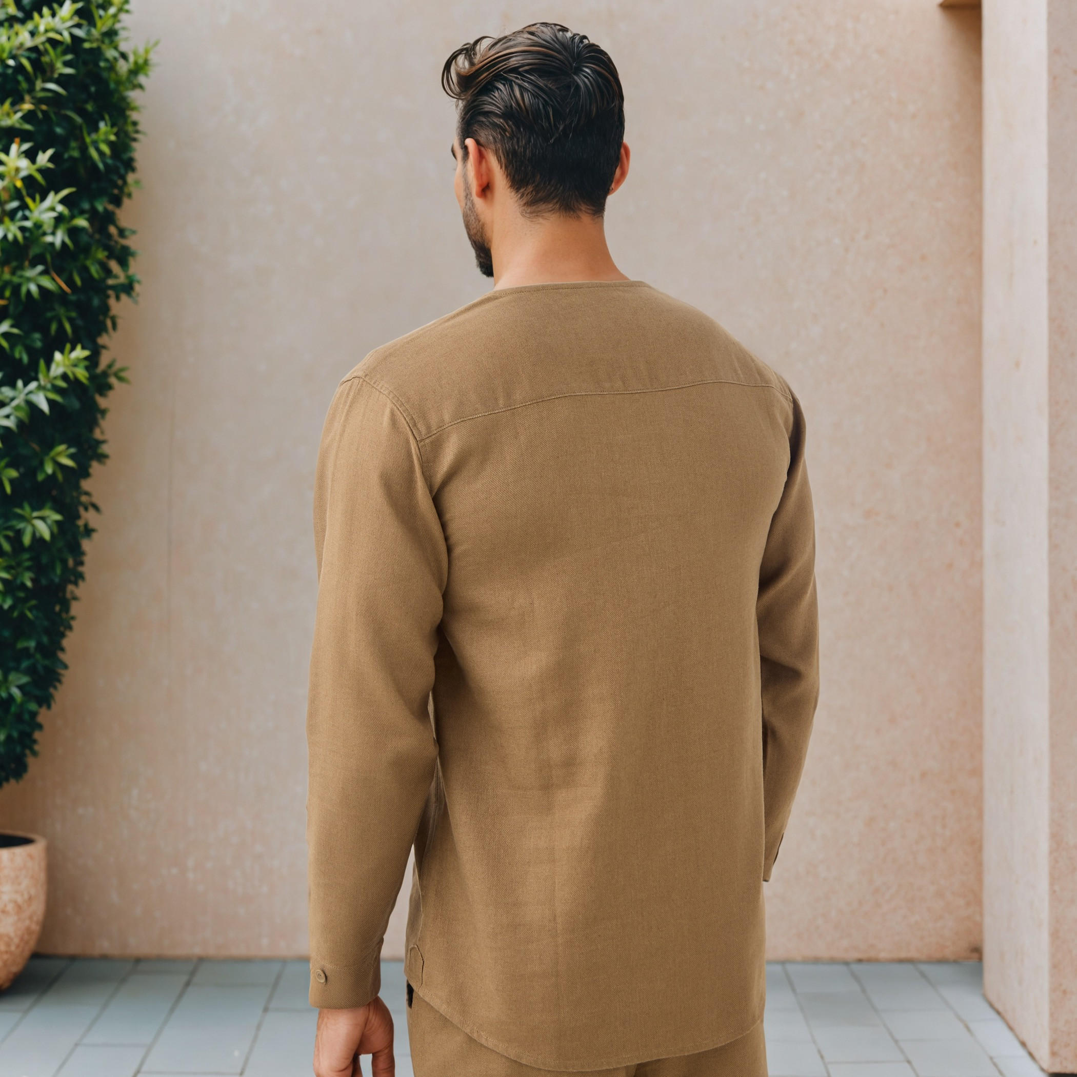 قميص بقصّة عادية من مزيج الكتان من آيكونيك-men-clothing-shirts-image-3