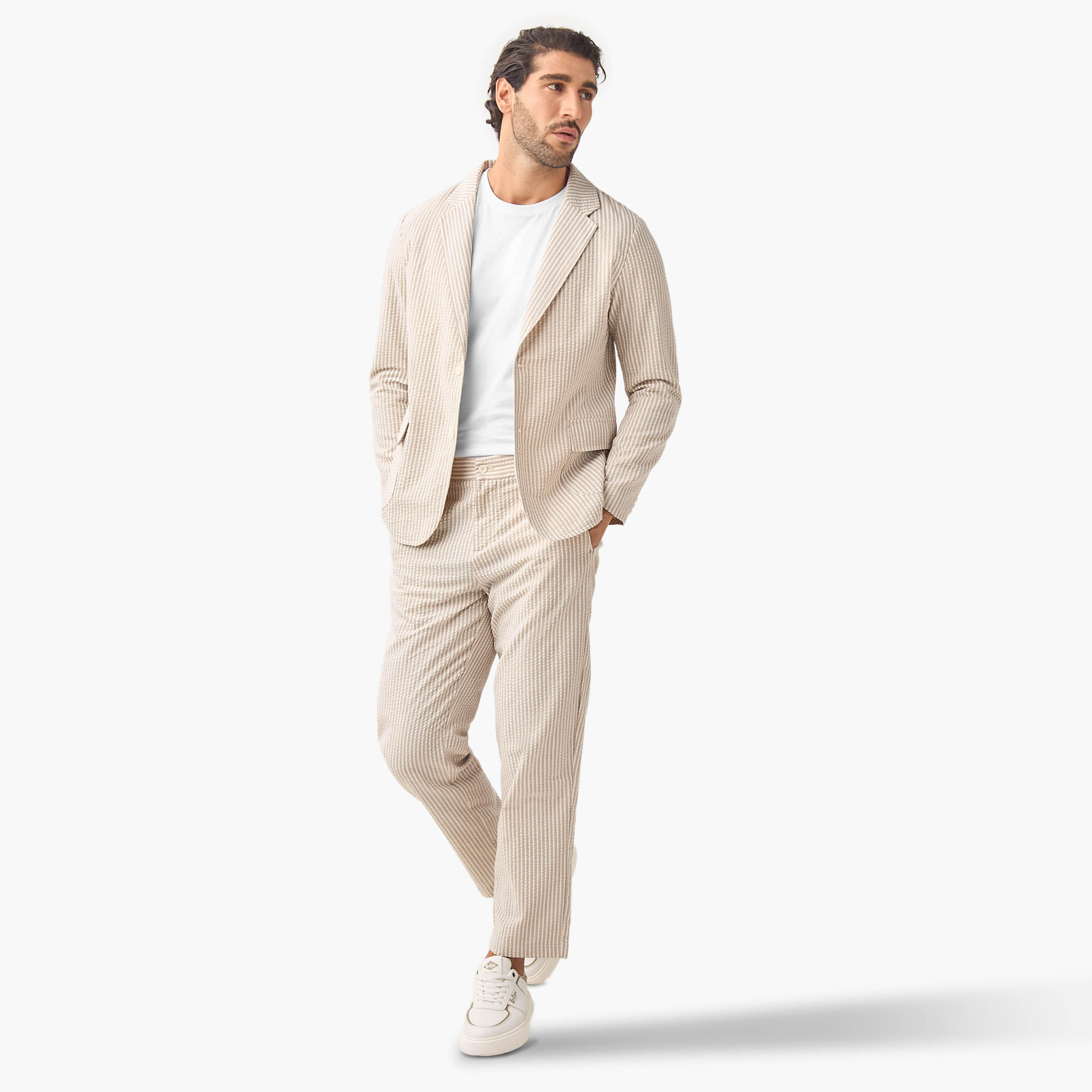 بليزر سيرساكر مقلّم بياقة مطوية من آيكونيك-men-winterwear-jacketsandblazers-image-4
