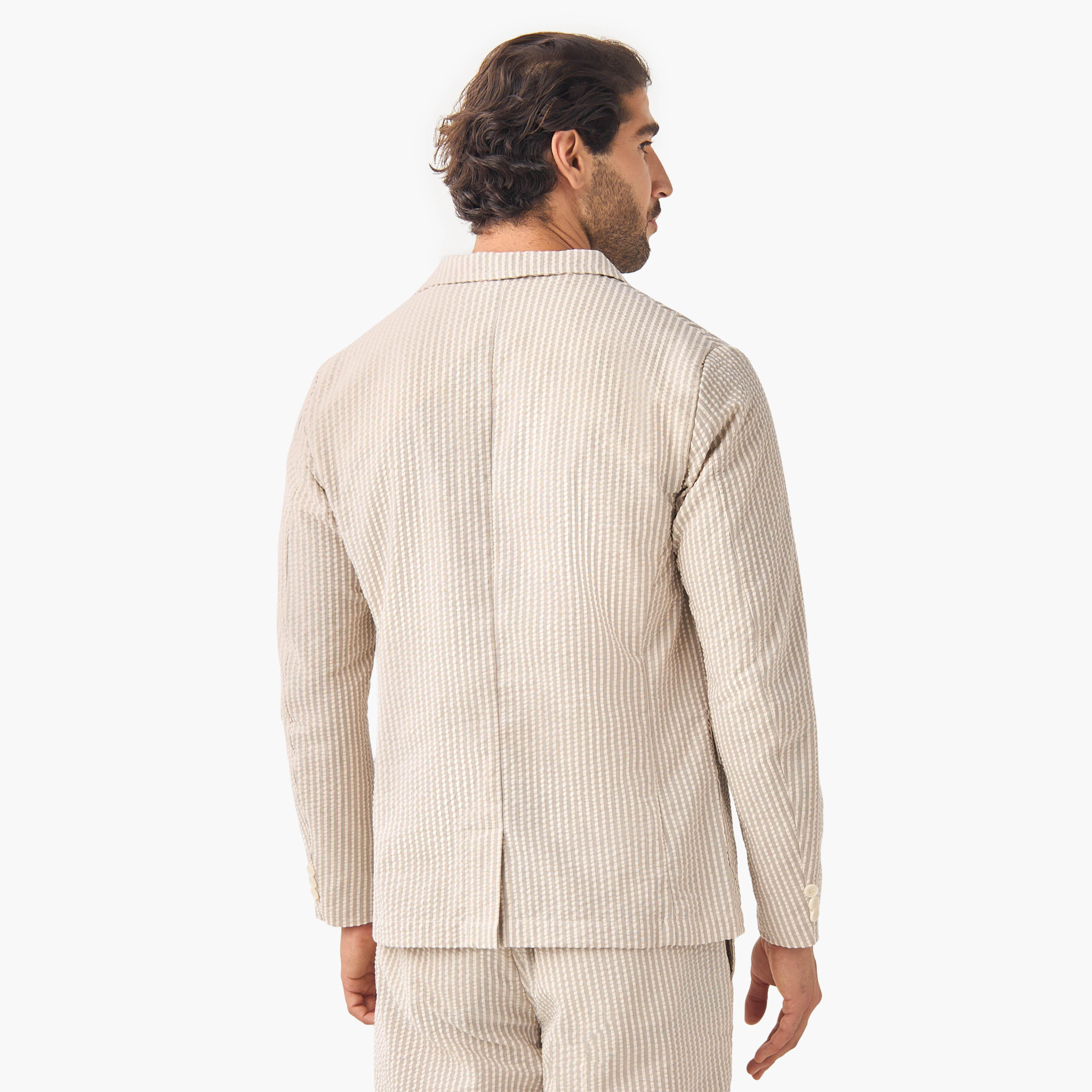 بليزر سيرساكر مقلّم بياقة مطوية من آيكونيك-men-winterwear-jacketsandblazers-image-3