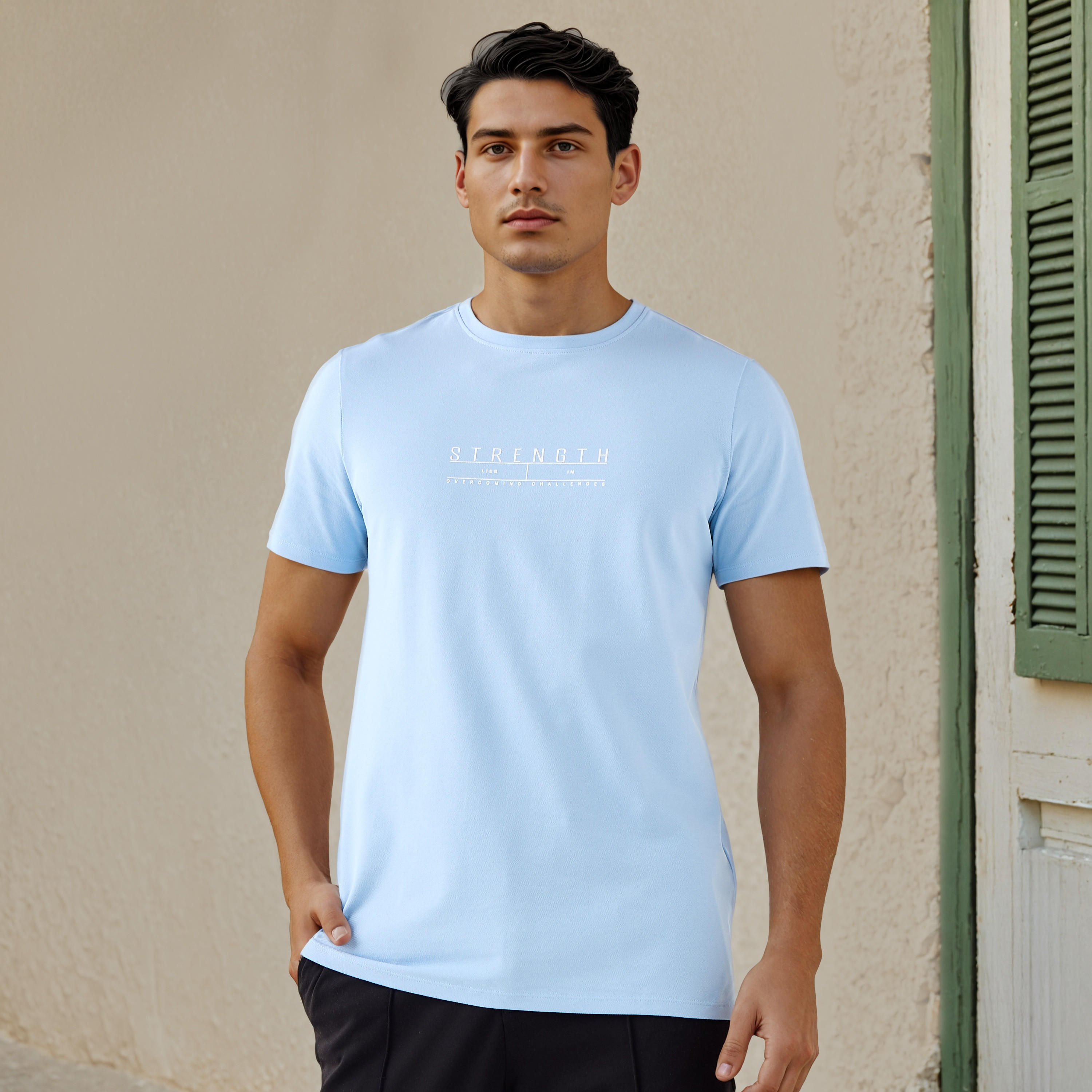 تيشيرت بيكيه بطبعات شعار من آيكونيك-men-clothing-tshirtsandpolos-tshirts-image-1