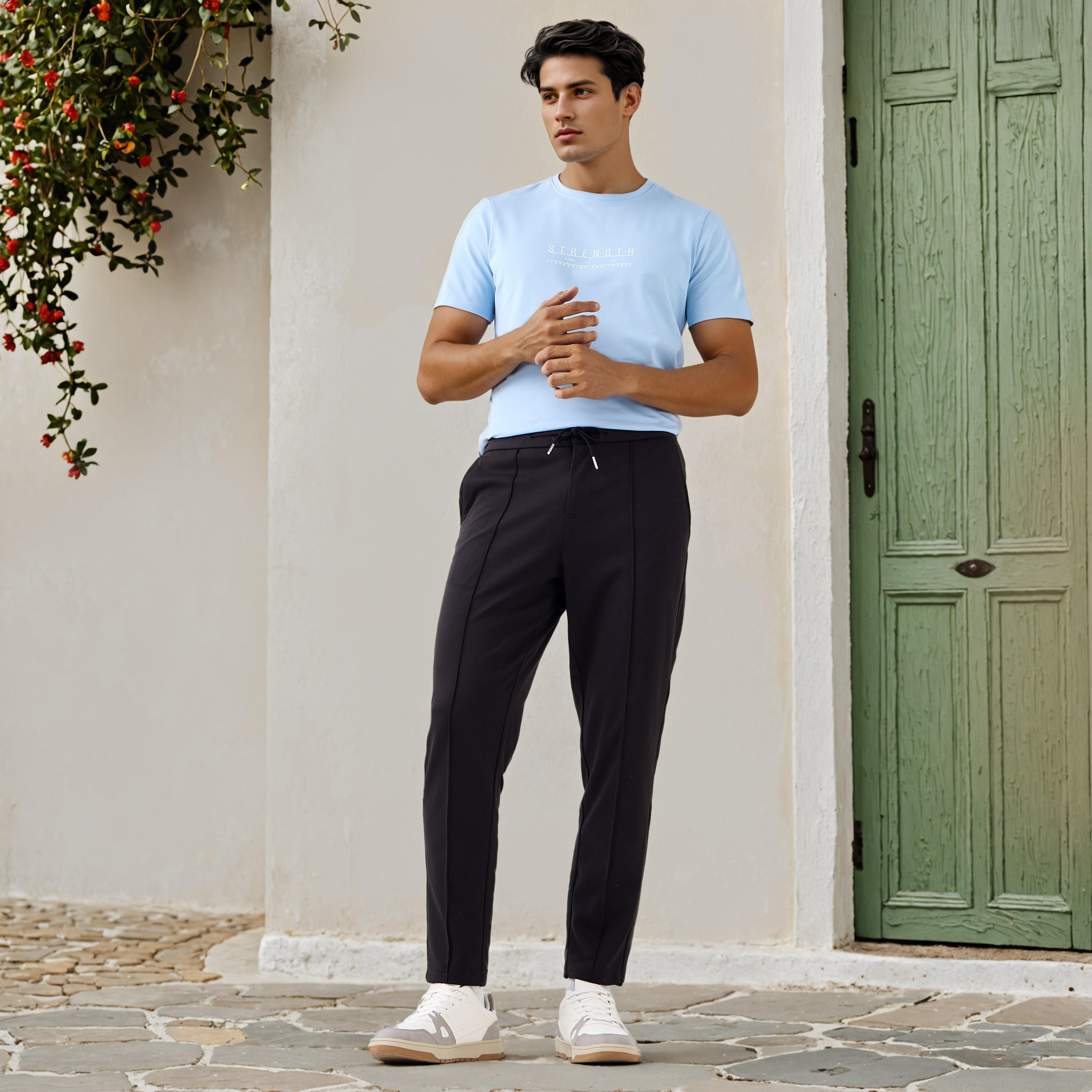 تيشيرت بيكيه بطبعات شعار من آيكونيك-men-clothing-tshirtsandpolos-tshirts-image-2