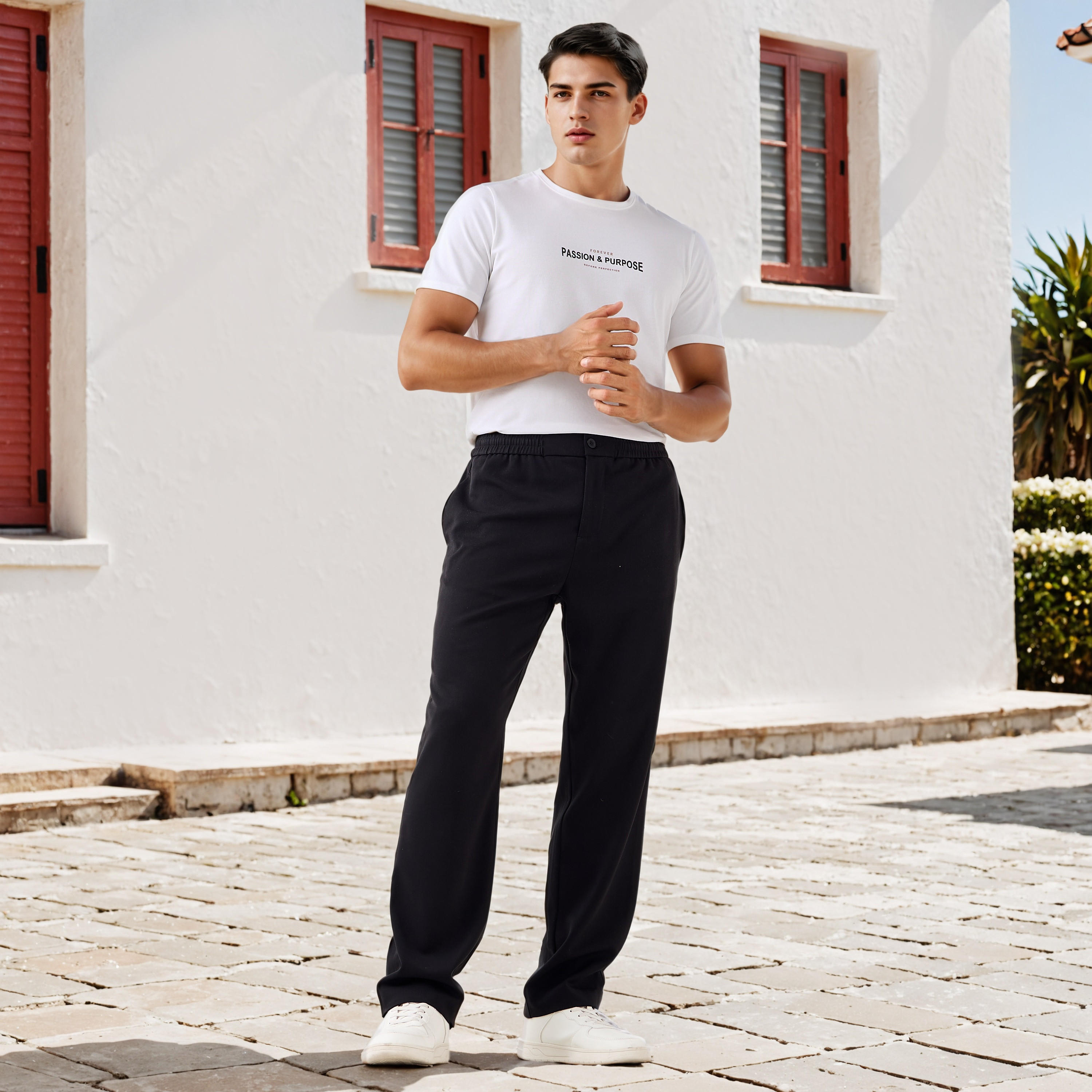 تيشيرت بيكيه بطبعات شعار من آيكونيك-men-clothing-tshirtsandpolos-tshirts-image-2