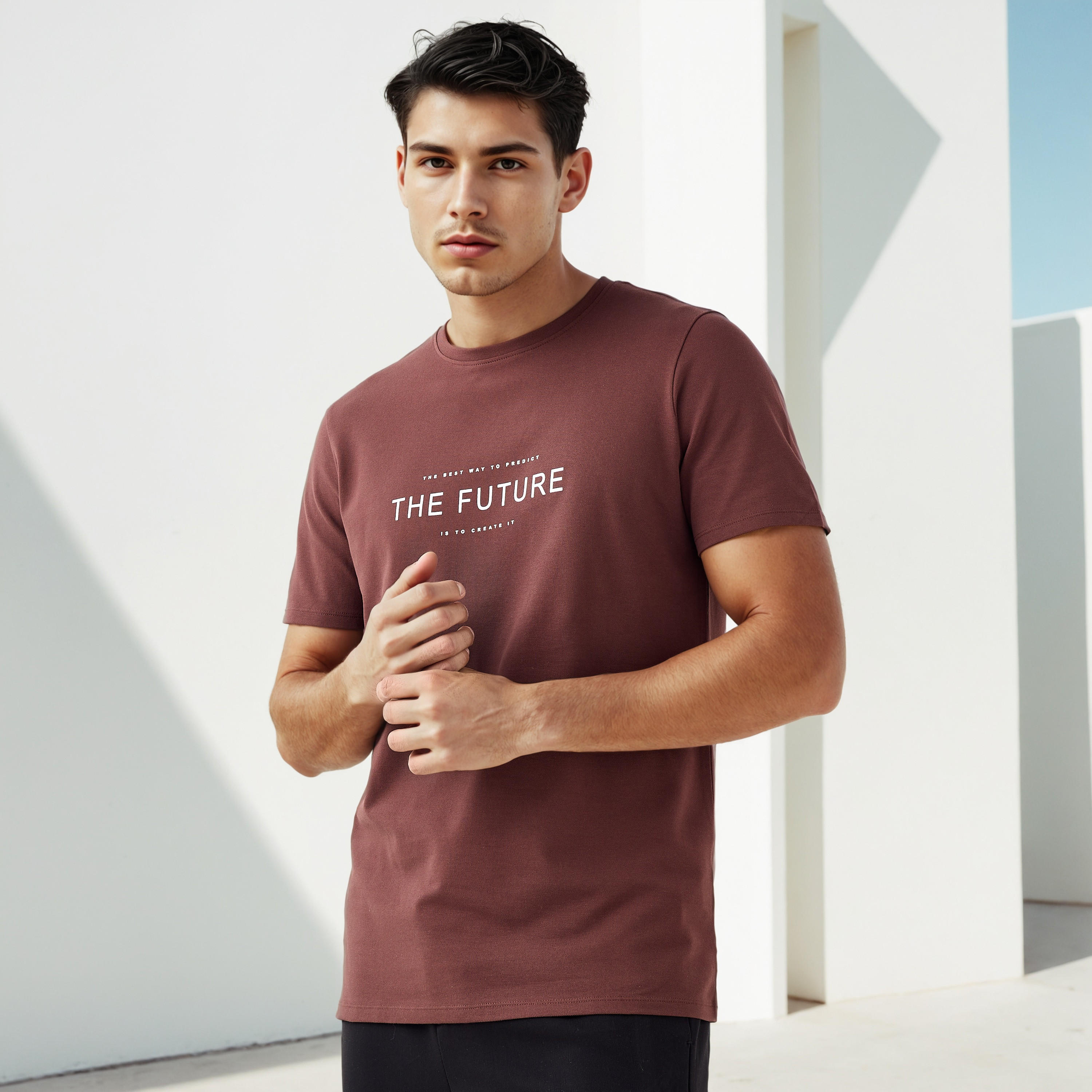 تيشيرت بيكيه بطبعات شعار من آيكونيك-men-clothing-tshirtsandpolos-tshirts-image-1