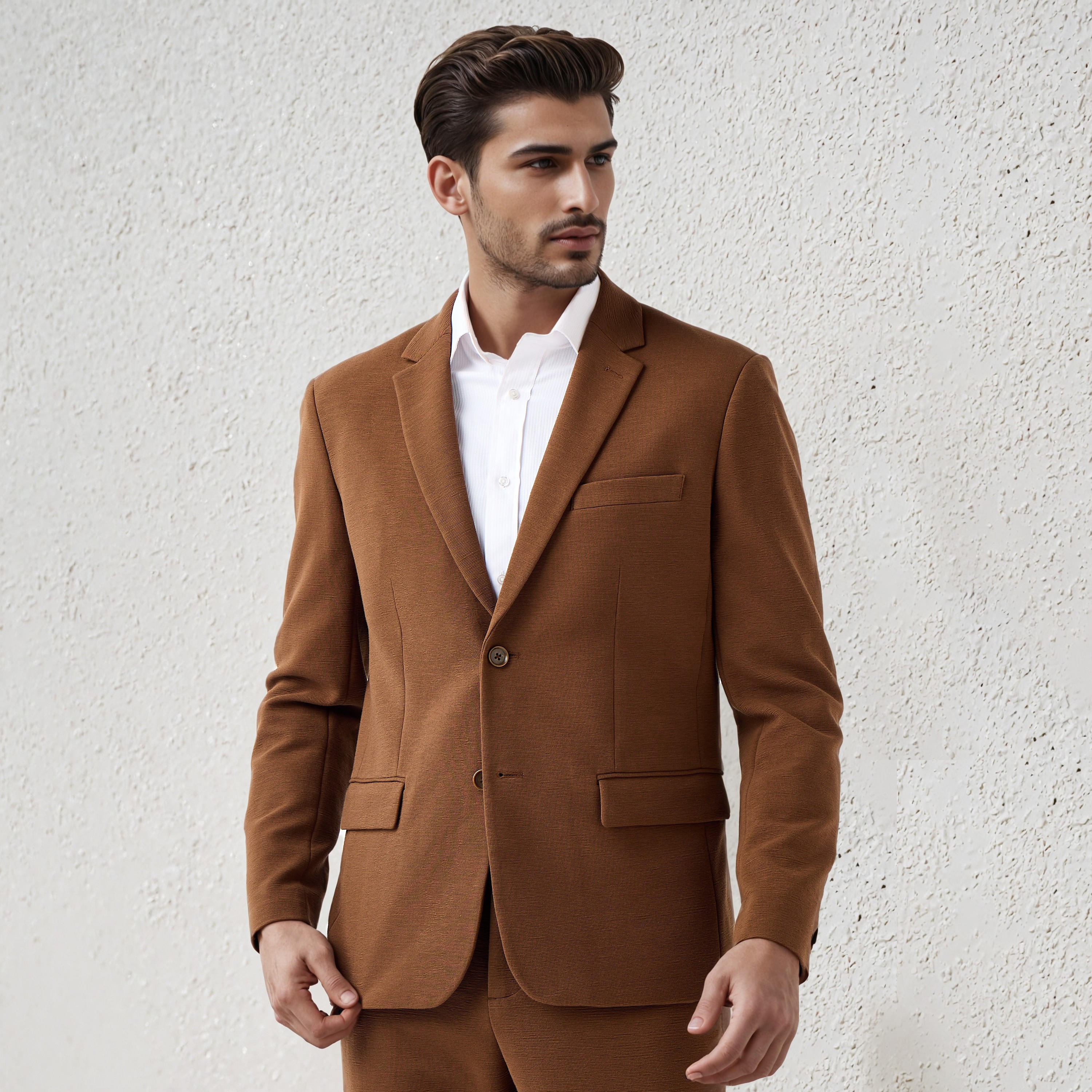 بليزر بقصة عادية وملمس بارز للرجال من آيكونيك-men-winterwear-jacketsandblazers-image-7