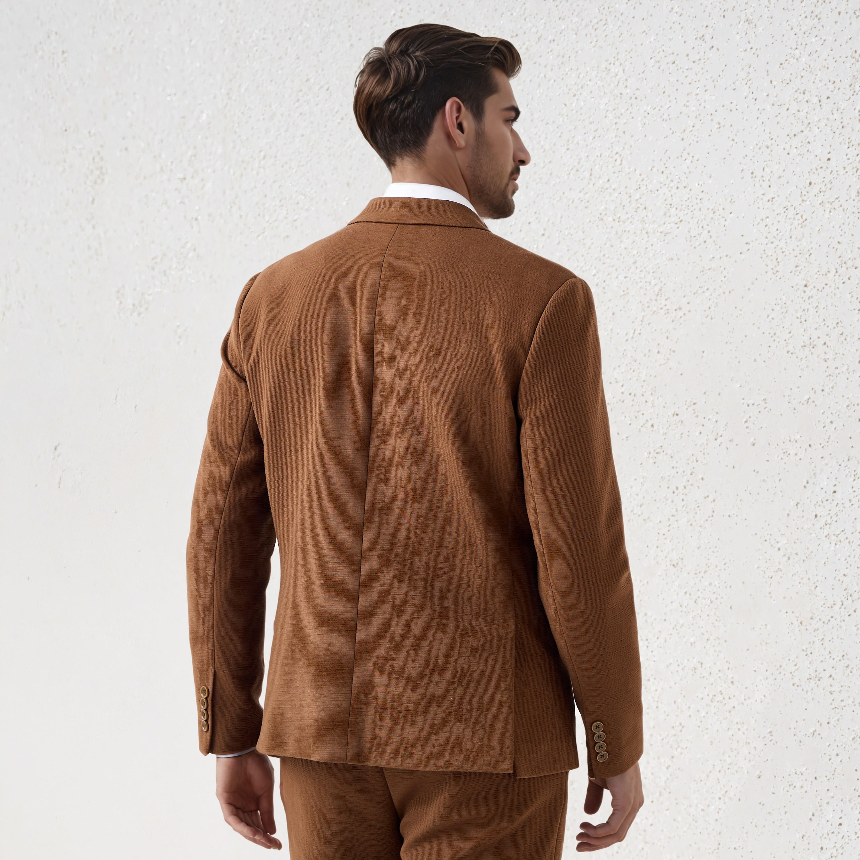 بليزر بقصة عادية وملمس بارز للرجال من آيكونيك-men-winterwear-jacketsandblazers-image-5