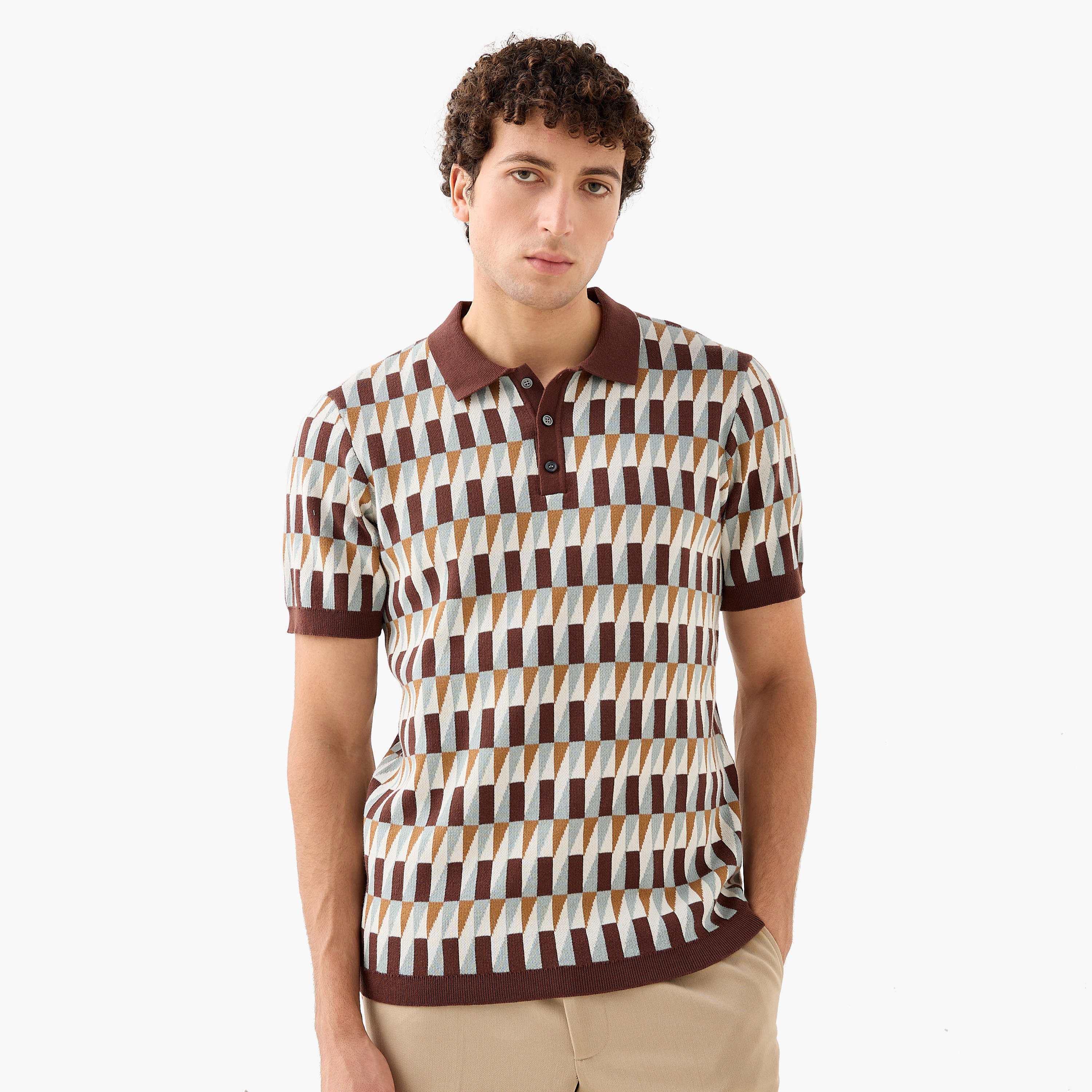 Iconic Jacquard Textured Polo T-shirt-men-clothing-tshirtsandpolos-polos-image-1