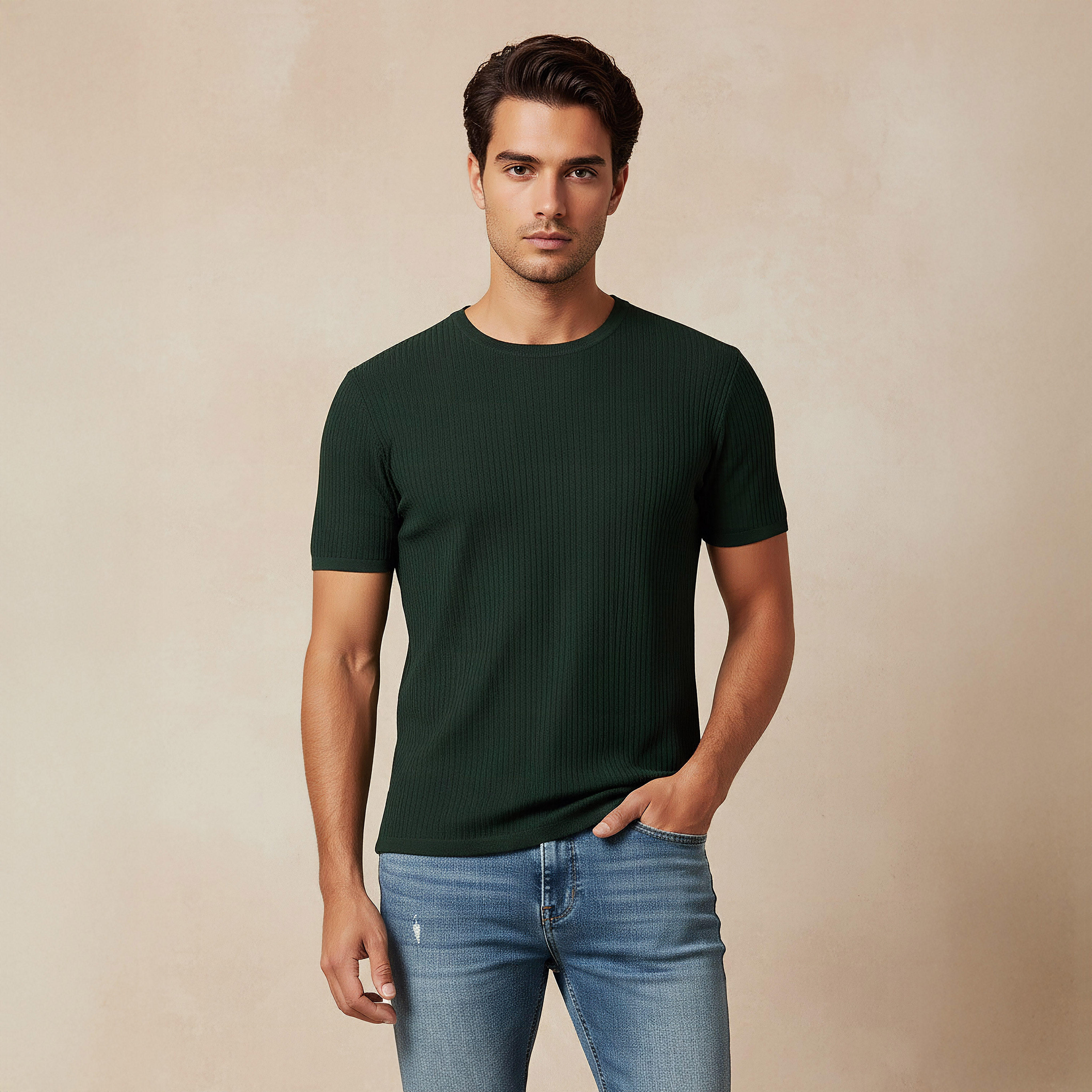 Iconic Textured Crew Neck T-shirt-men-clothing-tshirtsandpolos-tshirts-image-1