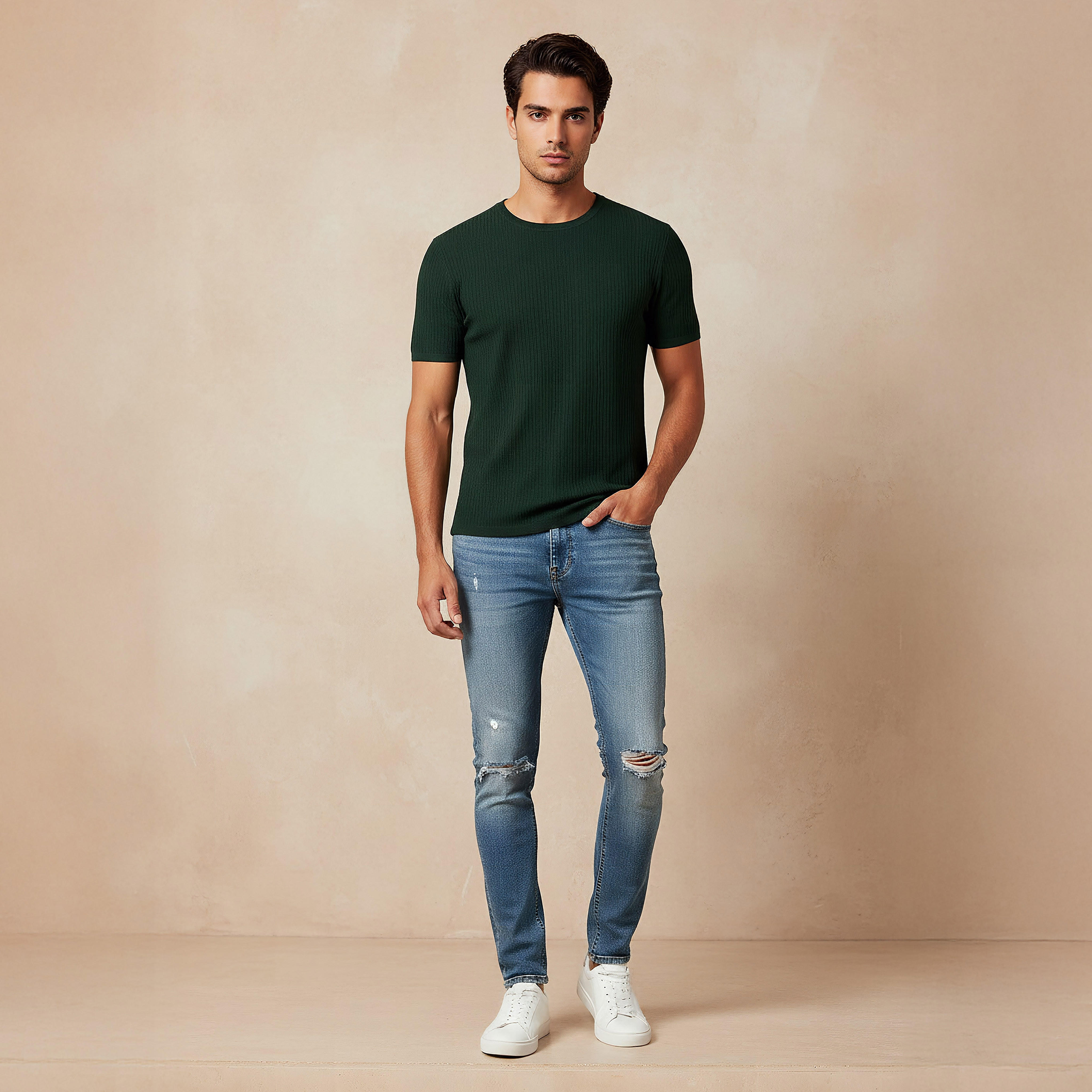Iconic Textured Crew Neck T-shirt-men-clothing-tshirtsandpolos-tshirts-image-2