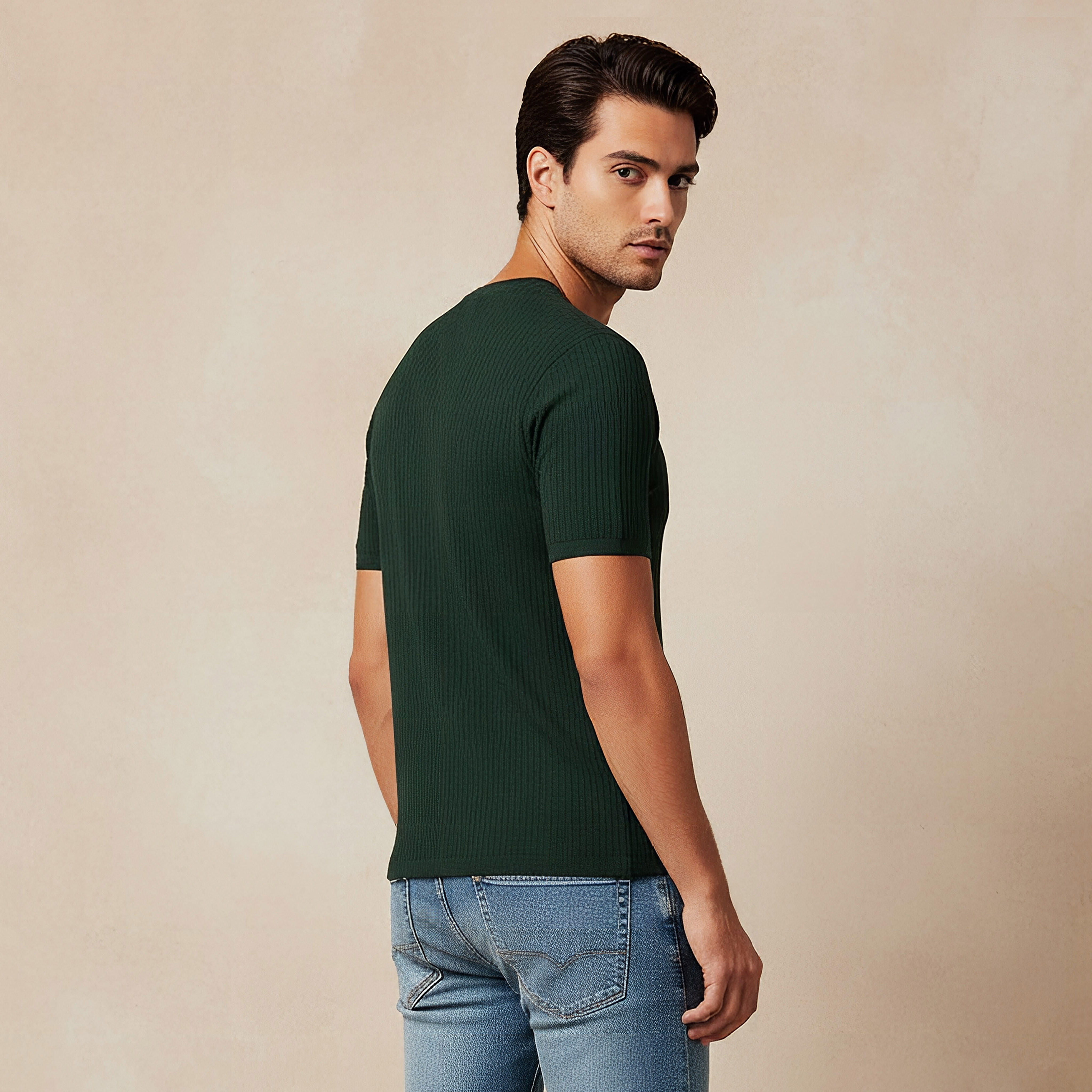 Iconic Textured Crew Neck T-shirt-men-clothing-tshirtsandpolos-tshirts-image-3