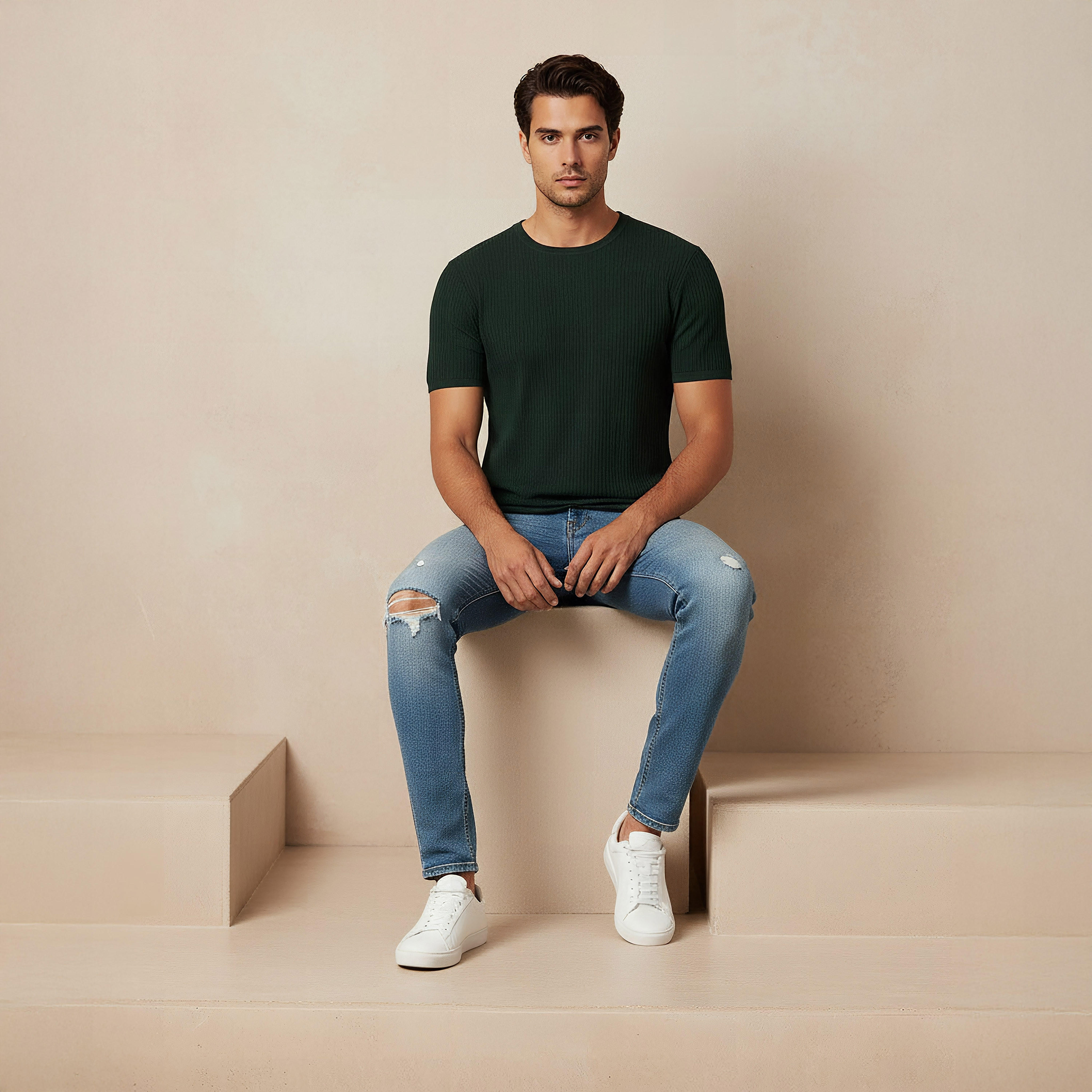 Iconic Textured Crew Neck T-shirt-men-clothing-tshirtsandpolos-tshirts-image-5