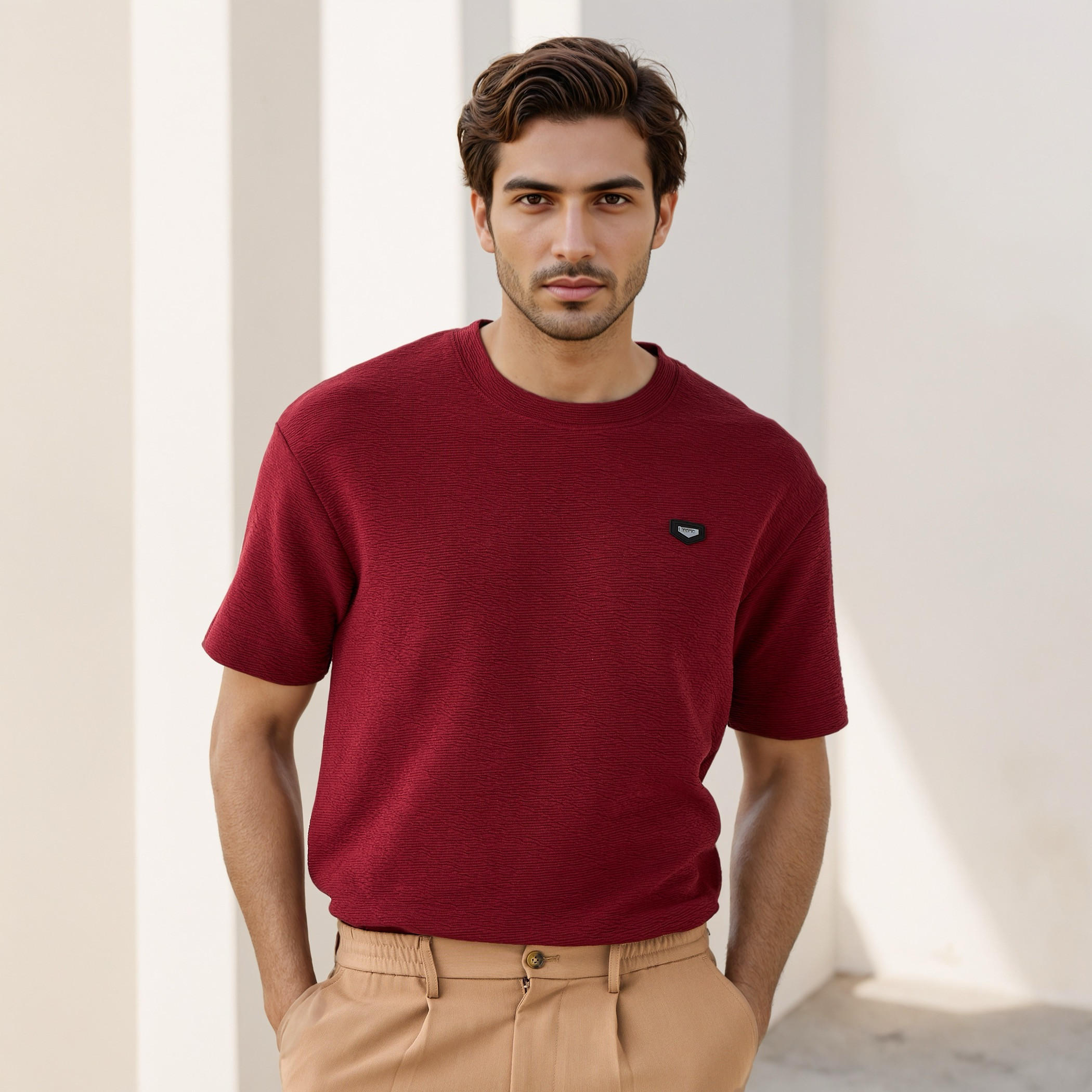 Iconic Oversized Textured T-shirt-men-clothing-tshirtsandpolos-tshirts-image-1