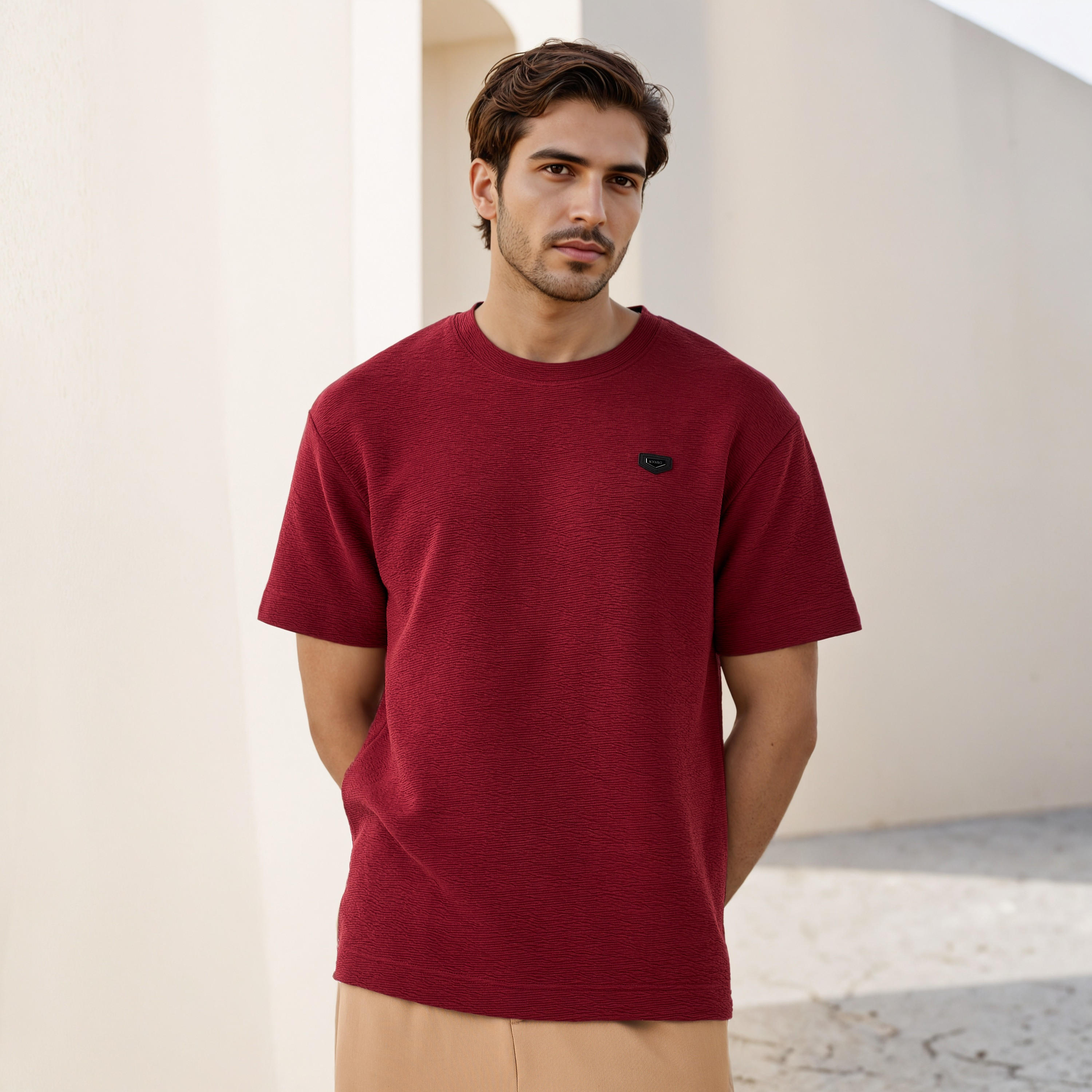 Iconic Oversized Textured T-shirt-men-clothing-tshirtsandpolos-tshirts-image-5