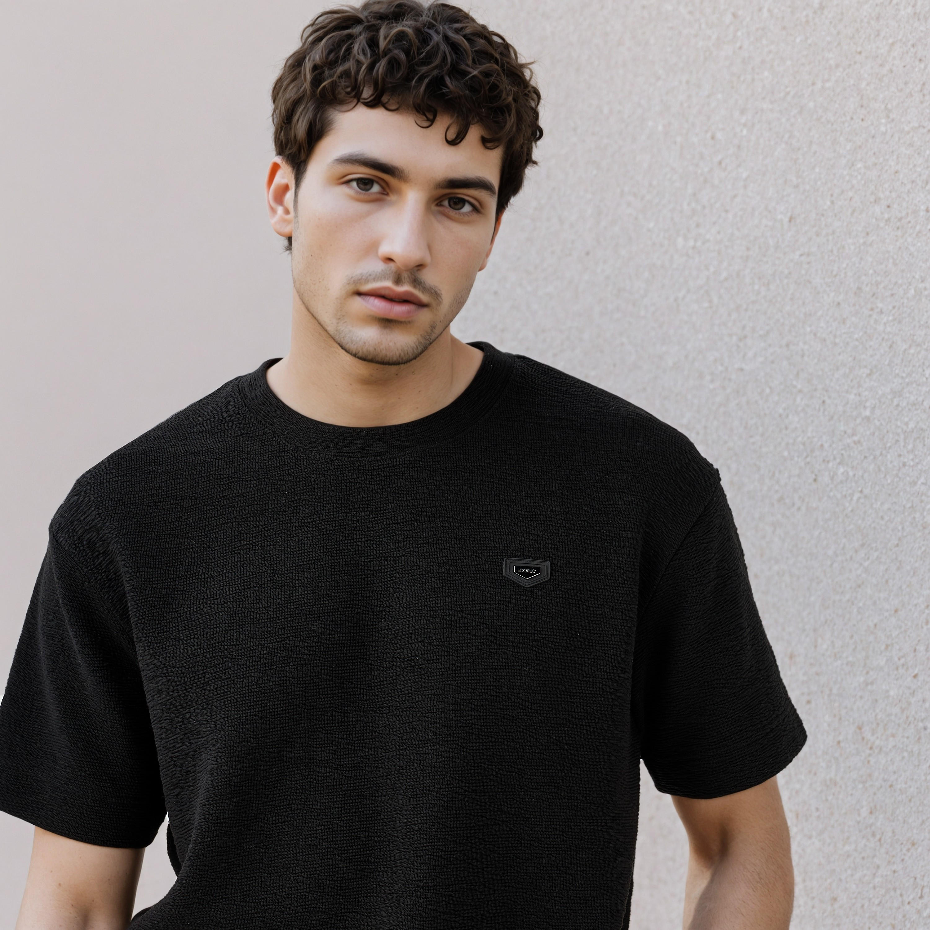 تيشيرت فضفاض بارز الملمس من آيكونيك-men-clothing-tshirtsandpolos-tshirts-image-2