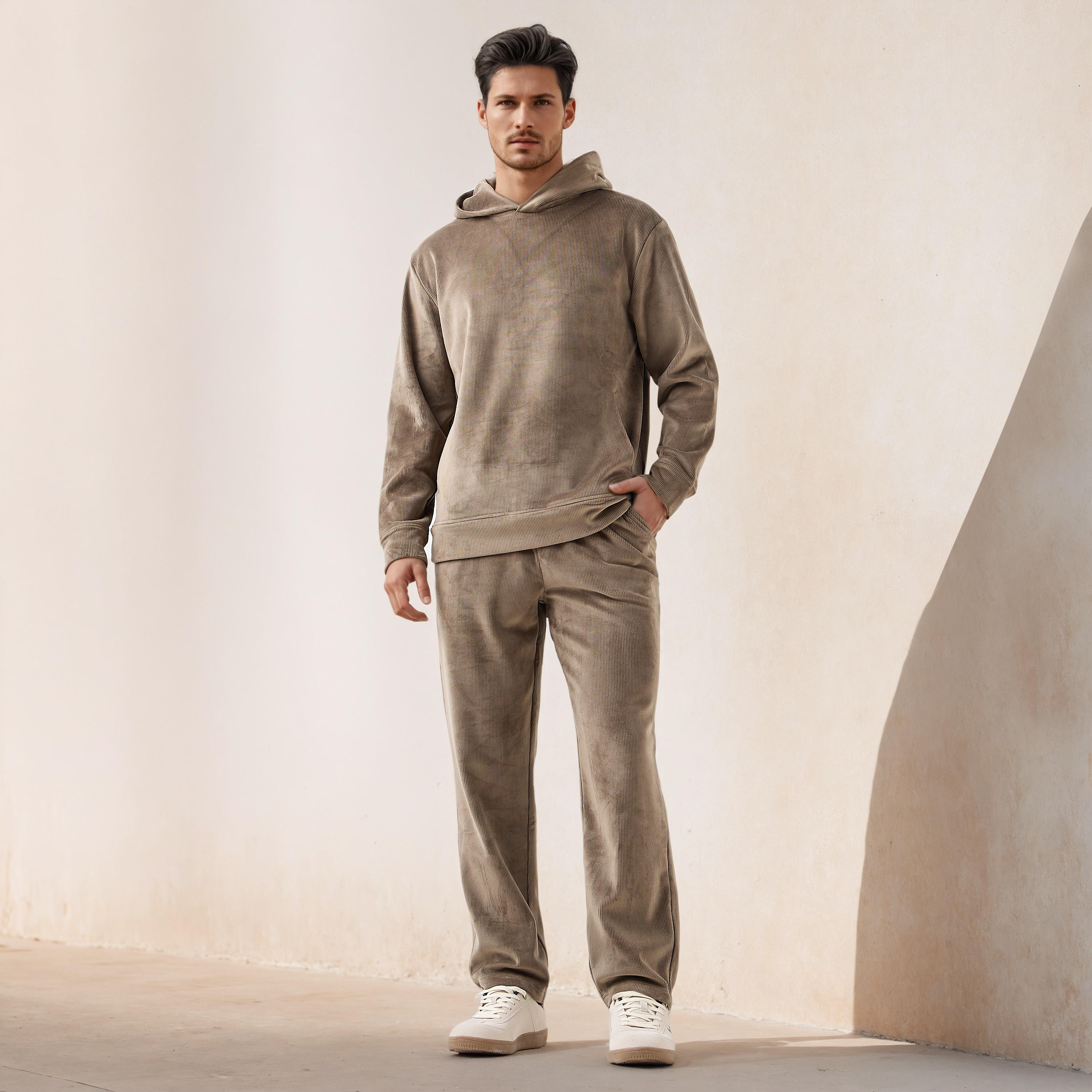 Iconic Regular Fit Corduroy Flexi Waist Pants with Pockets-men-clothing-bottoms-trousersandchinos-trousers-image-2