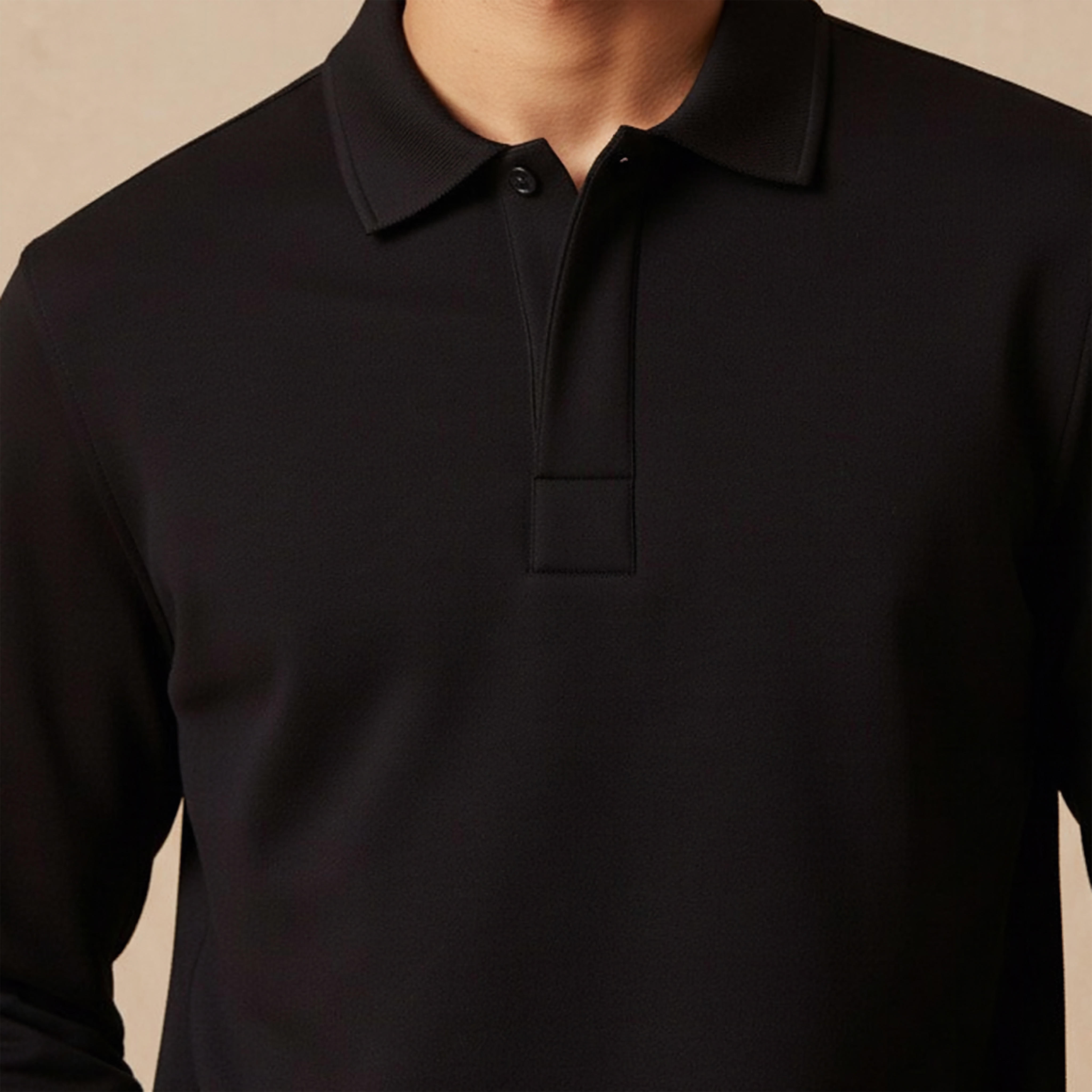 كنزة بارزة الملمس بياقة بولو وأكمام طويلة من آيكونيك-men-clothing-sweatersandpullovers-image-4