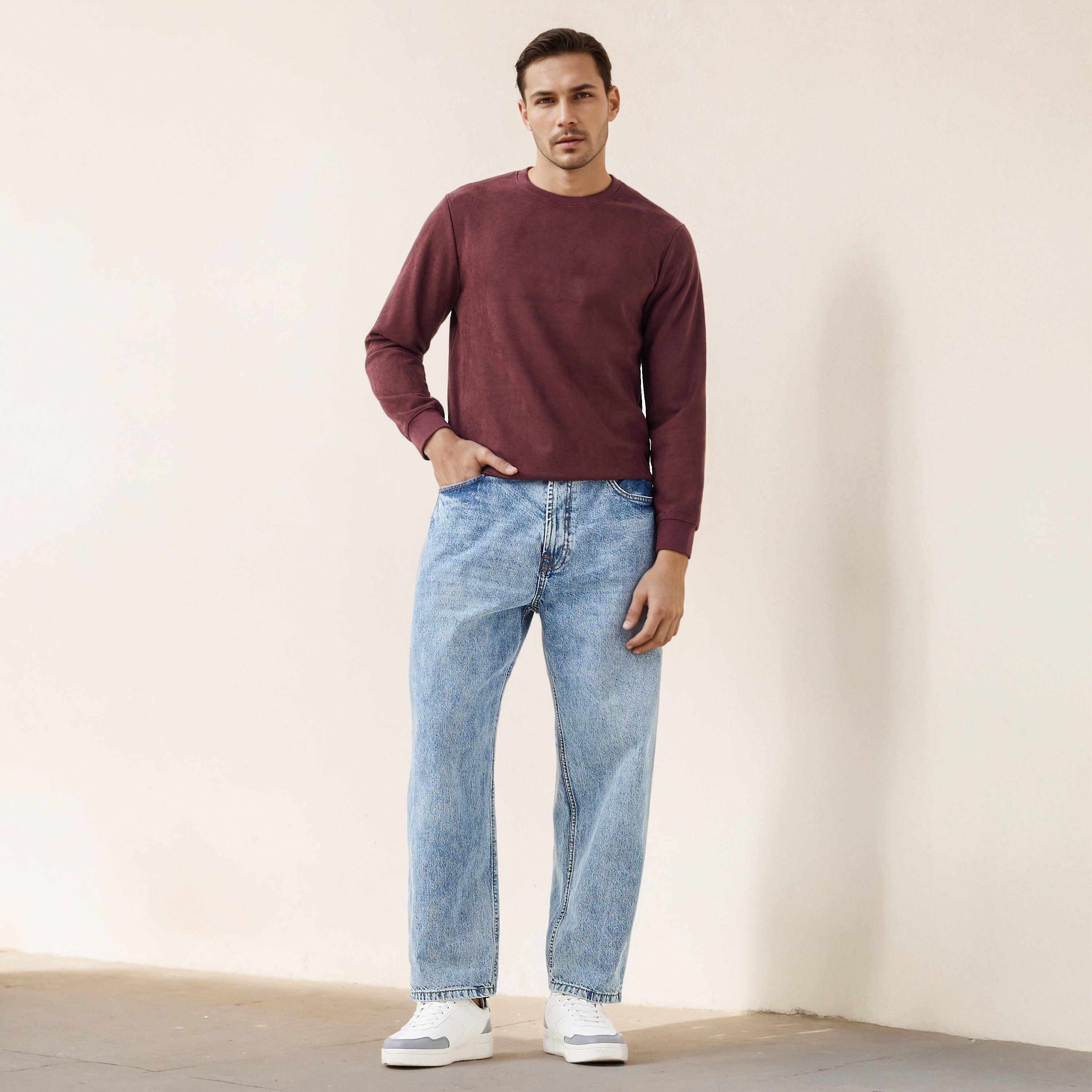 سويت شيرت بارز الملمس من آيكونيك-men-winterwear-hoodiesandsweatshirts-image-5