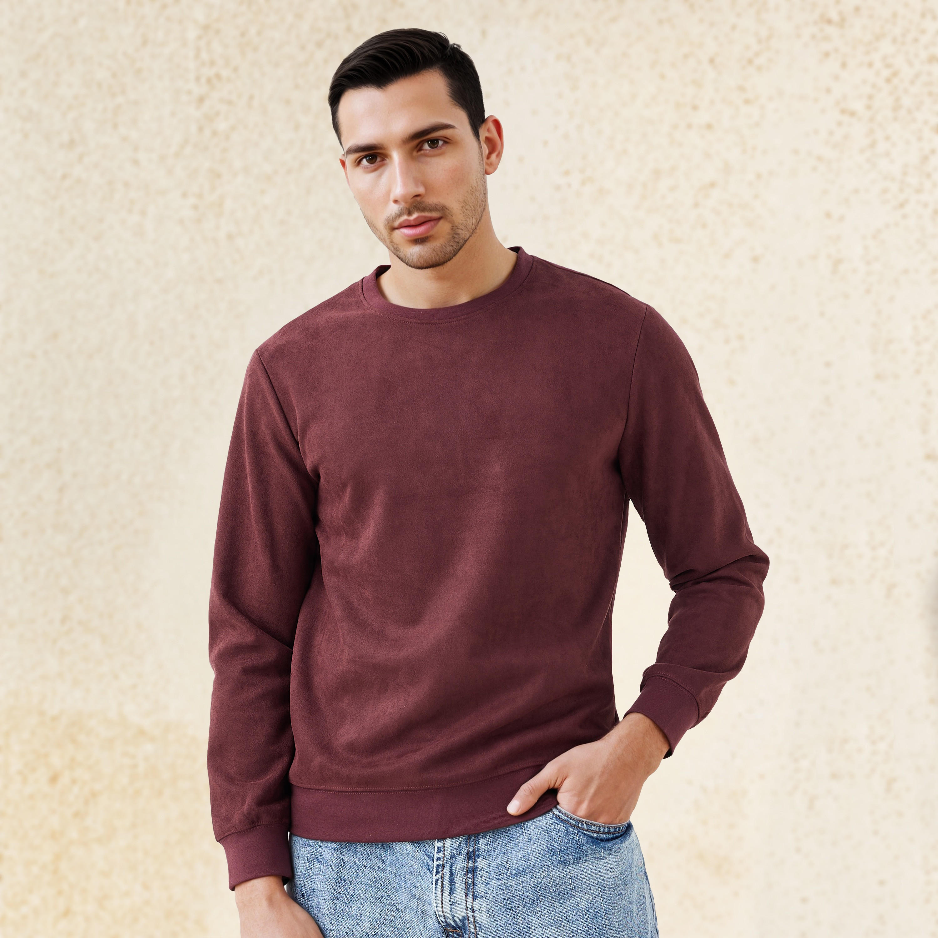 سويت شيرت بارز الملمس من آيكونيك-men-winterwear-hoodiesandsweatshirts-image-2