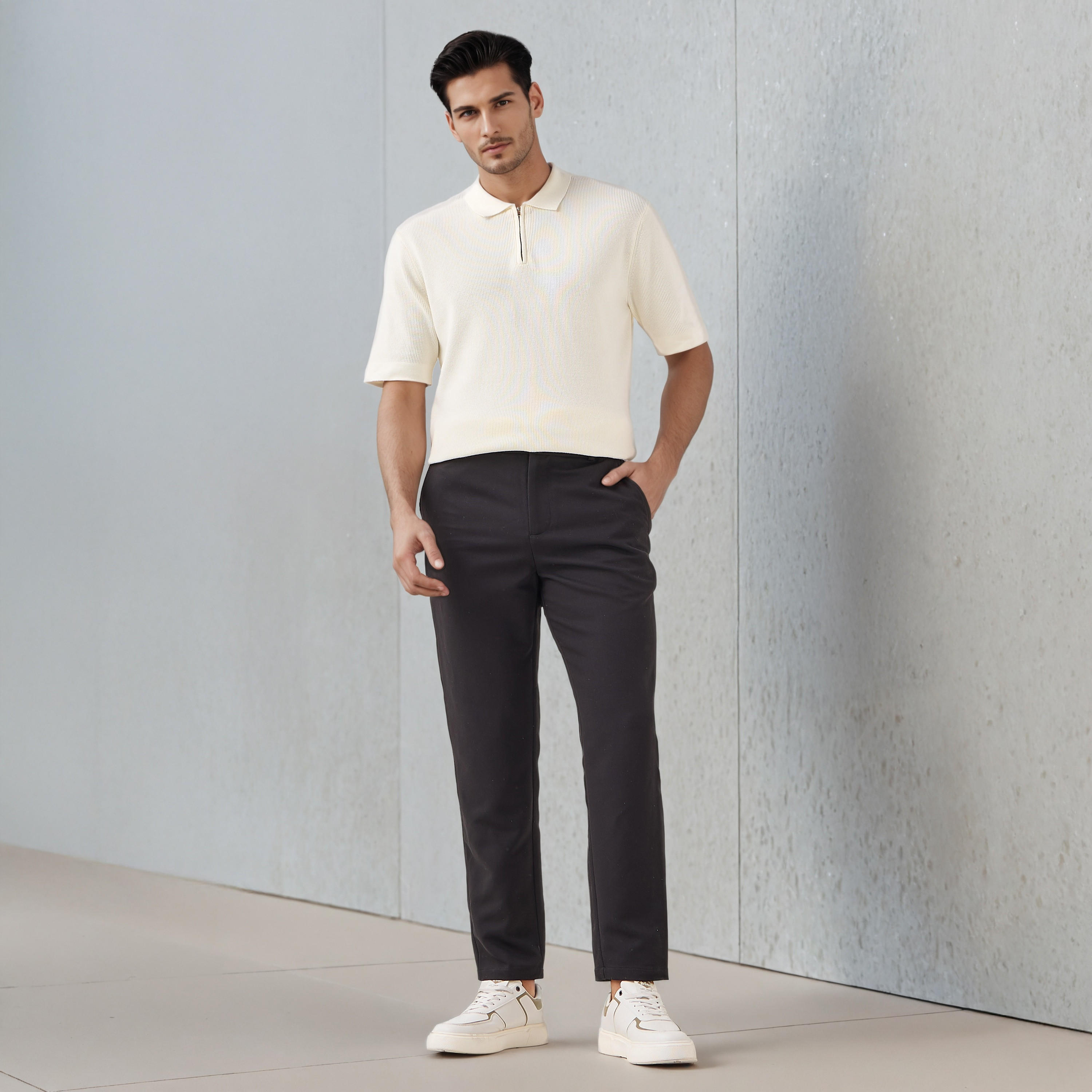Iconic Men Slim Fit Flexi Waist Formal Trousers-men-clothing-bottoms-trousersandchinos-trousers-image-2