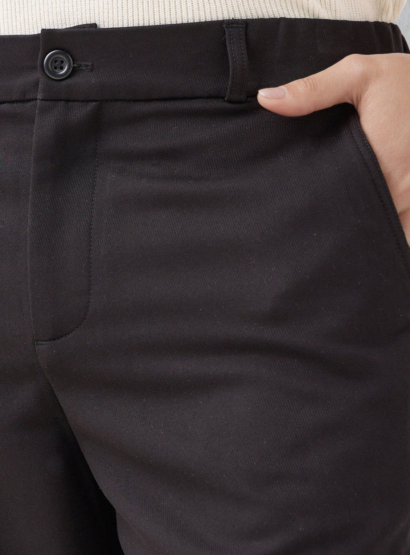 بنطلون رسمي رجالي بقصة ضيقة وخصر مرن من آيكونيك-men-clothing-trousersandchinos-trousers-image-4