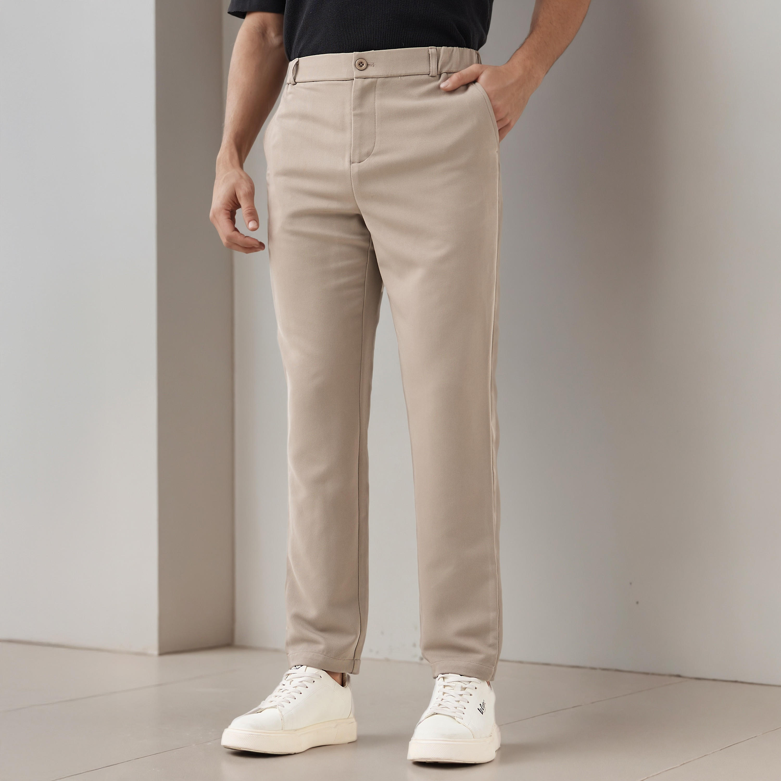 Iconic Men Slim Fit Flexi Waist Formal Trousers-men-clothing-trousersandchinos-trousers-image-1