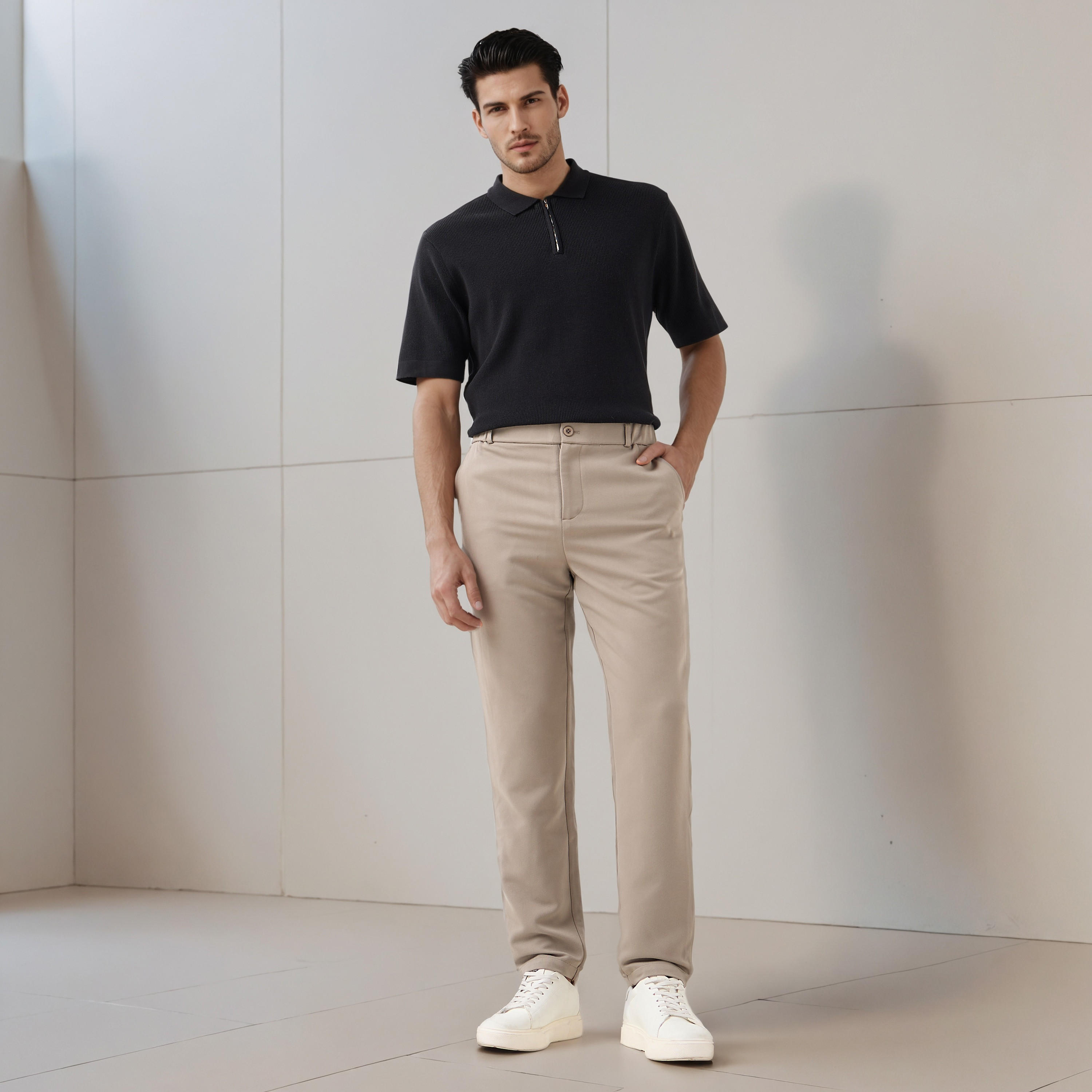 Iconic Men Slim Fit Flexi Waist Formal Trousers-men-clothing-bottoms-trousersandchinos-trousers-image-2