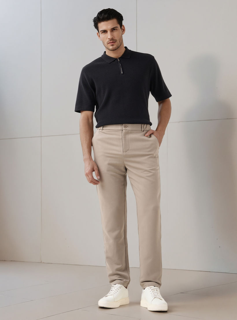 Iconic Men Slim Fit Flexi Waist Formal Trousers-men-clothing-trousersandchinos-trousers-image-2
