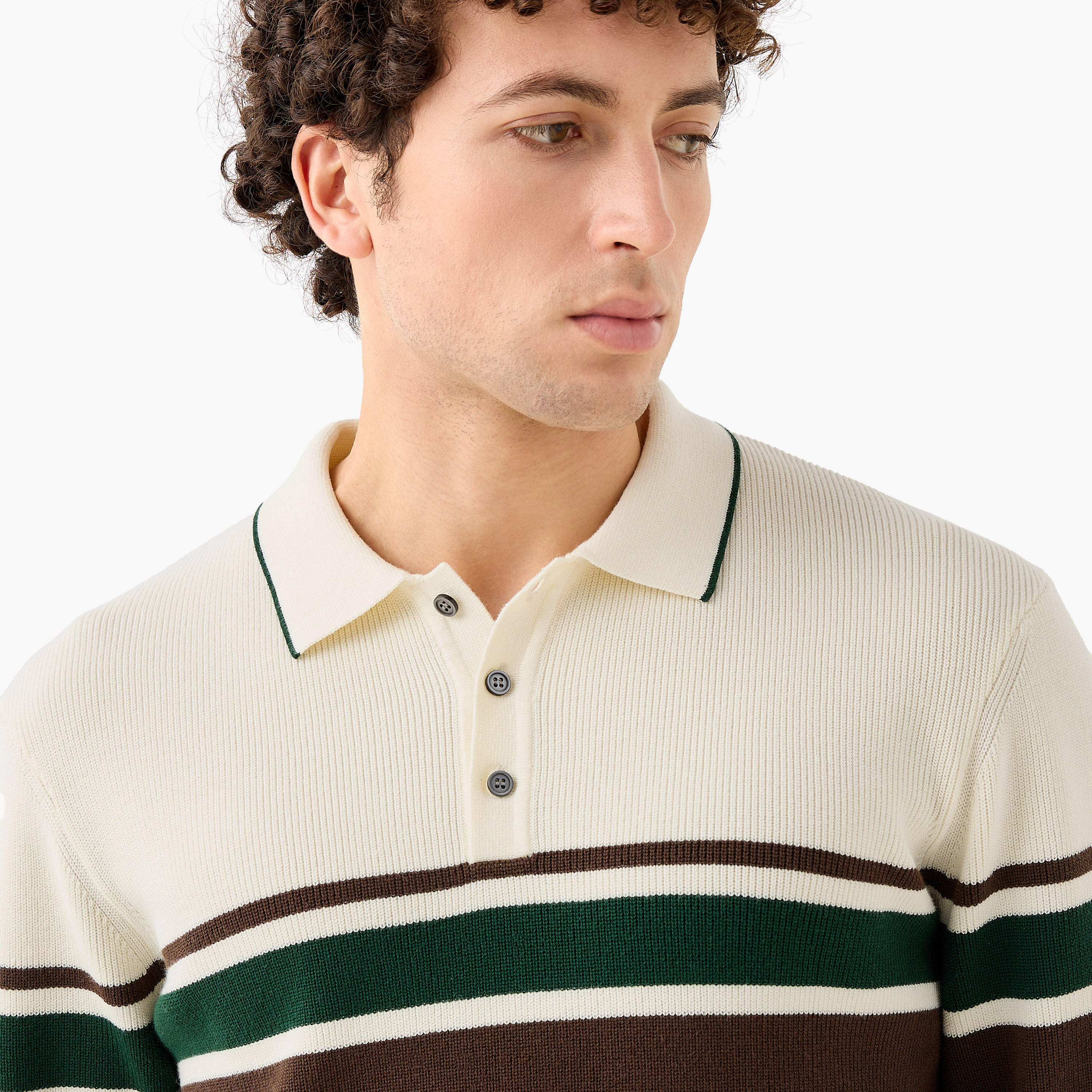 سويت شيرت مقلم بياقة بأكمام طويلة من آيكونيك-men-winterwear-hoodiesandsweatshirts-image-4