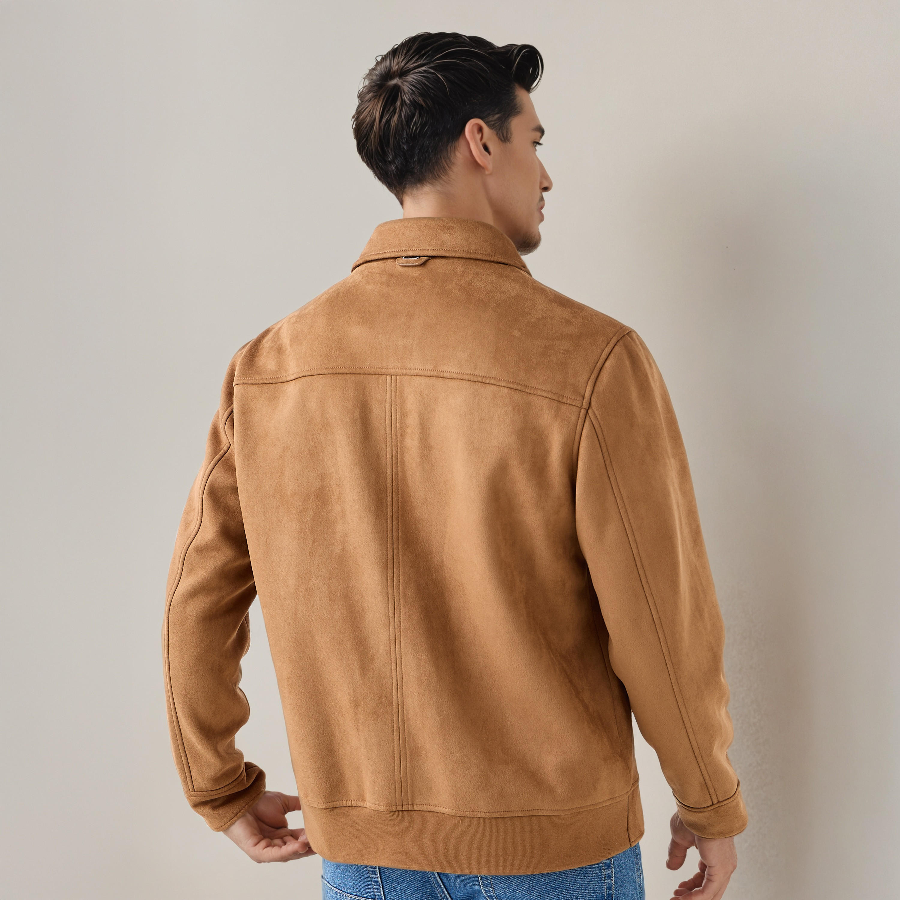 Iconic Men Regular Fit Zip Through Biker Jacket-men-clothing-jacketsandblazers-jackets-image-3