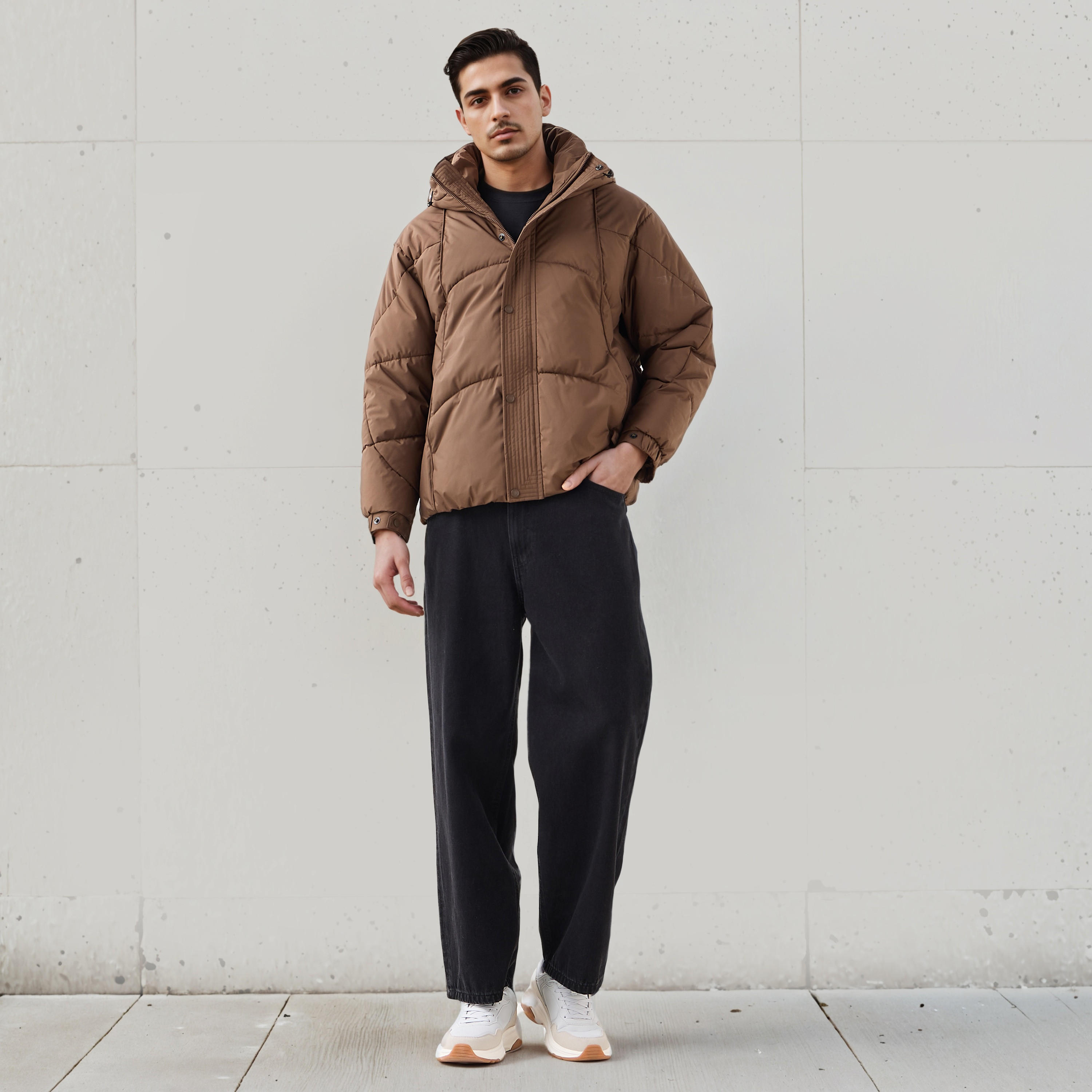 جاكيت منفوخ بقصّة عادية مع قبعة للرجال من آيكونيك-men-clothing-jacketsandblazers-jackets-image-5