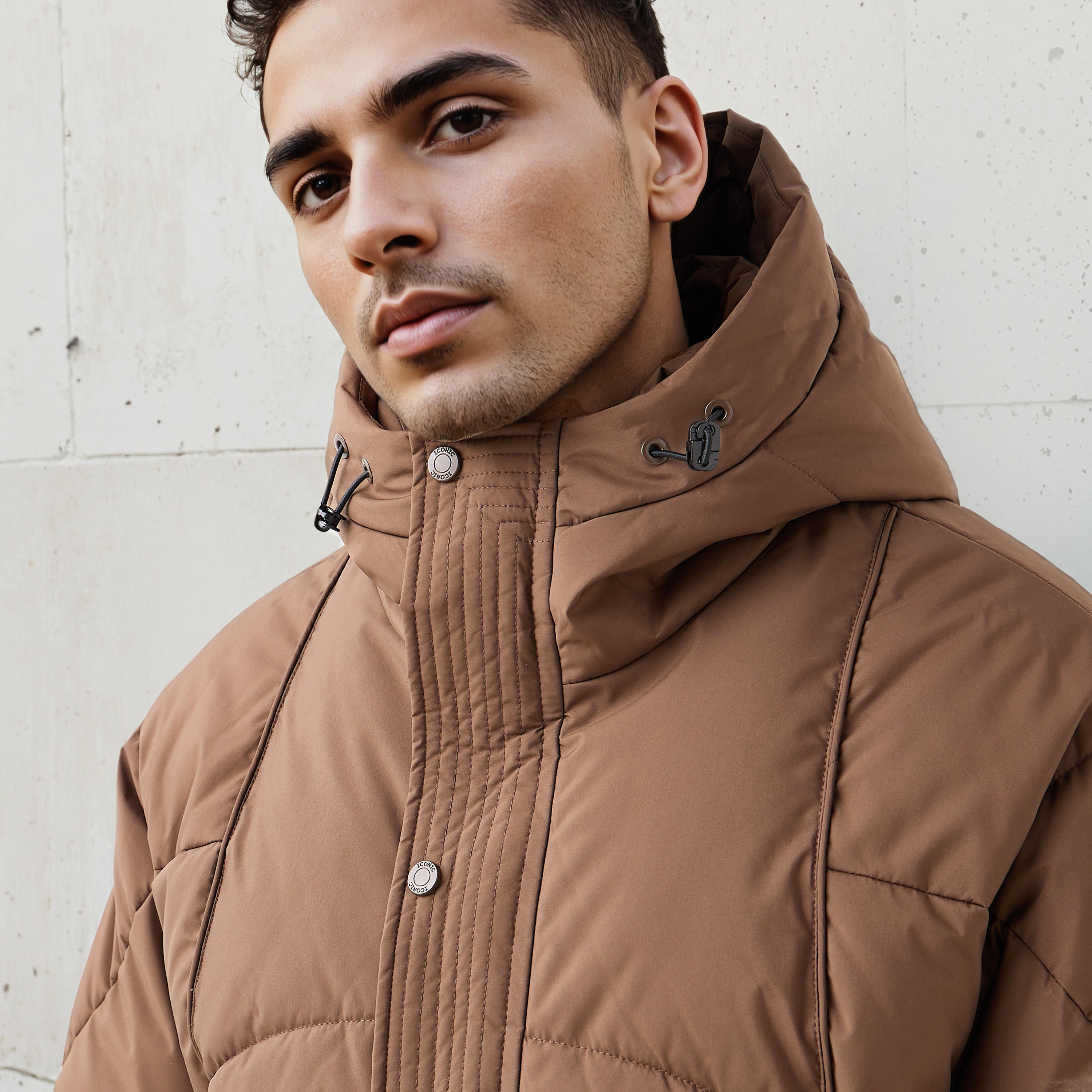 جاكيت منفوخ بقصّة عادية مع قبعة للرجال من آيكونيك-men-clothing-jacketsandblazers-jackets-image-1