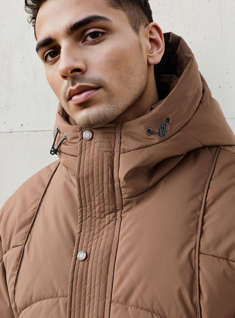 جاكيت منفوخ بقصّة عادية مع قبعة للرجال من آيكونيك-men-clothing-jacketsandblazers-jackets-image-1