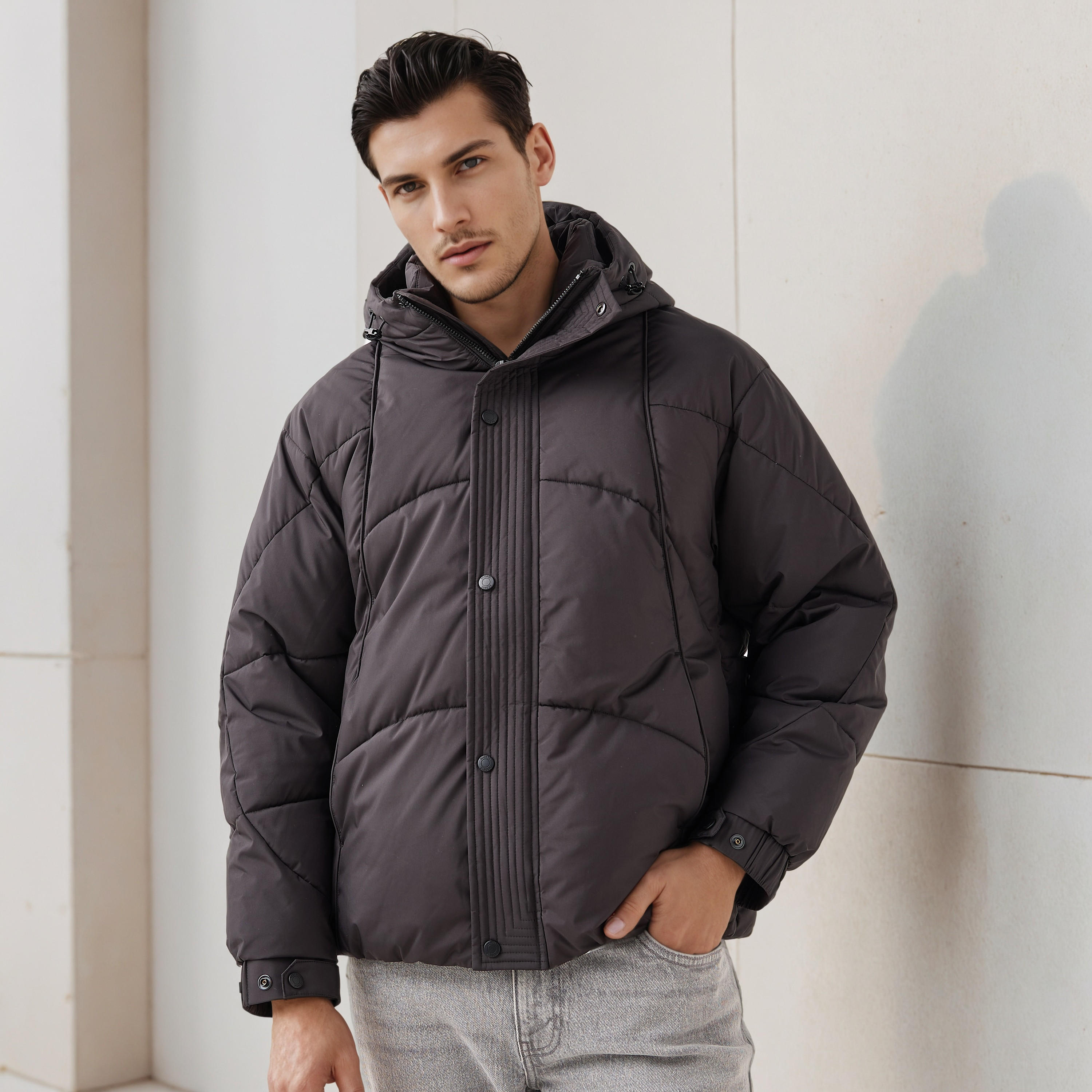Iconic Men Regular Fit Hooded Puffer Jacket-men-clothing-jacketsandblazers-jackets-image-1