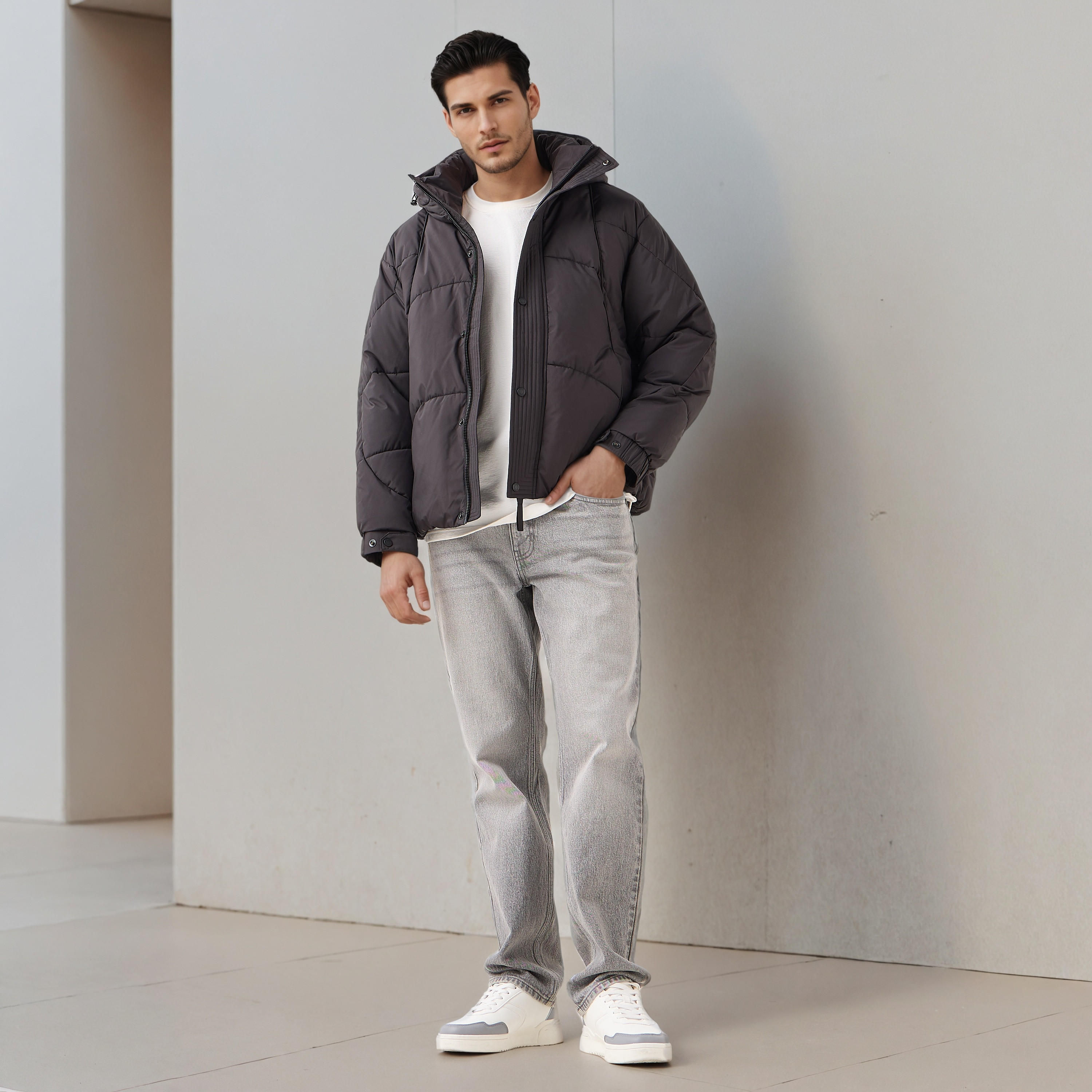 Iconic Men Regular Fit Hooded Puffer Jacket-men-clothing-jacketsandblazers-jackets-image-2