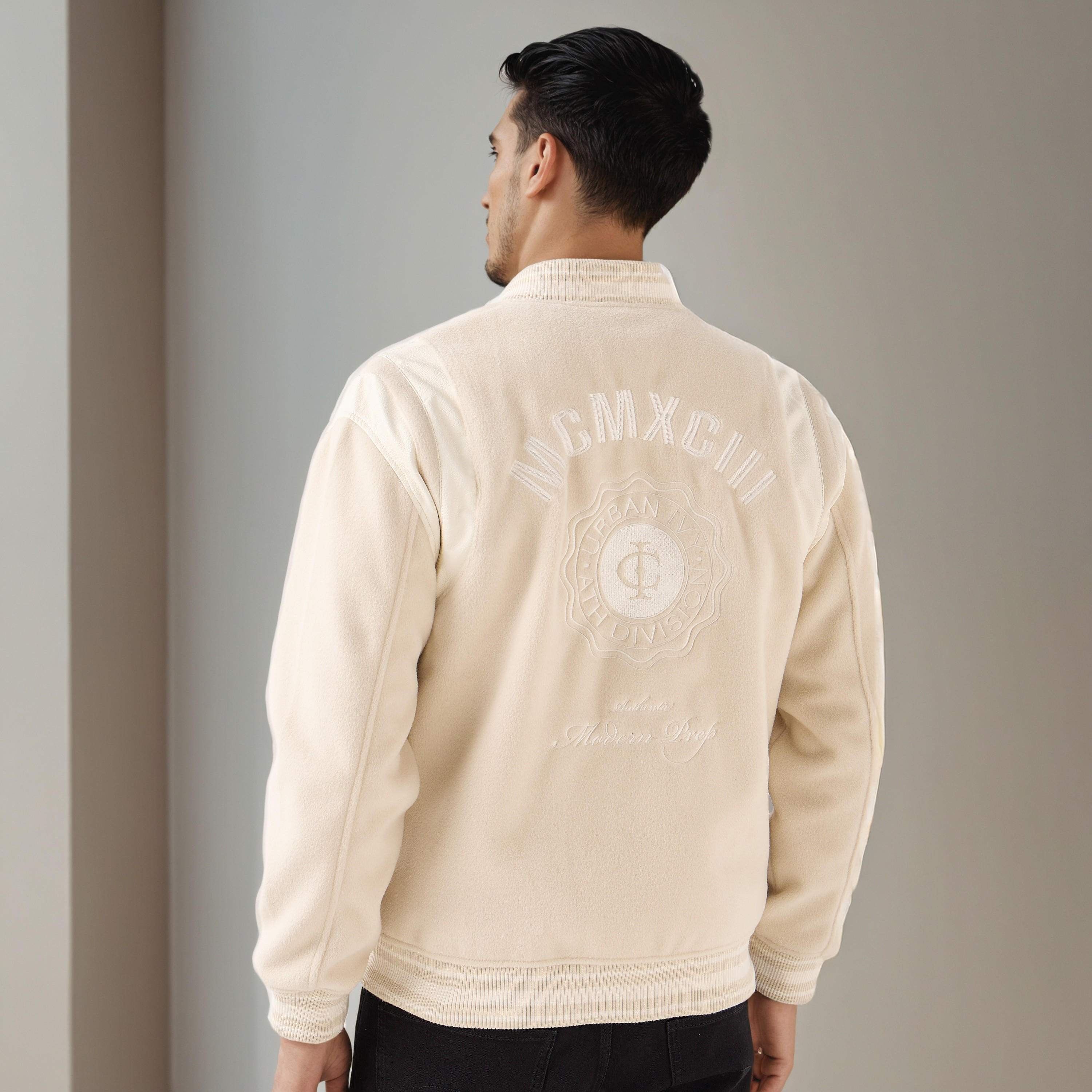 Iconic Men Regular Fit Mandarin Collar Bomber Jacket-men-clothing-jacketsandblazers-jackets-image-1