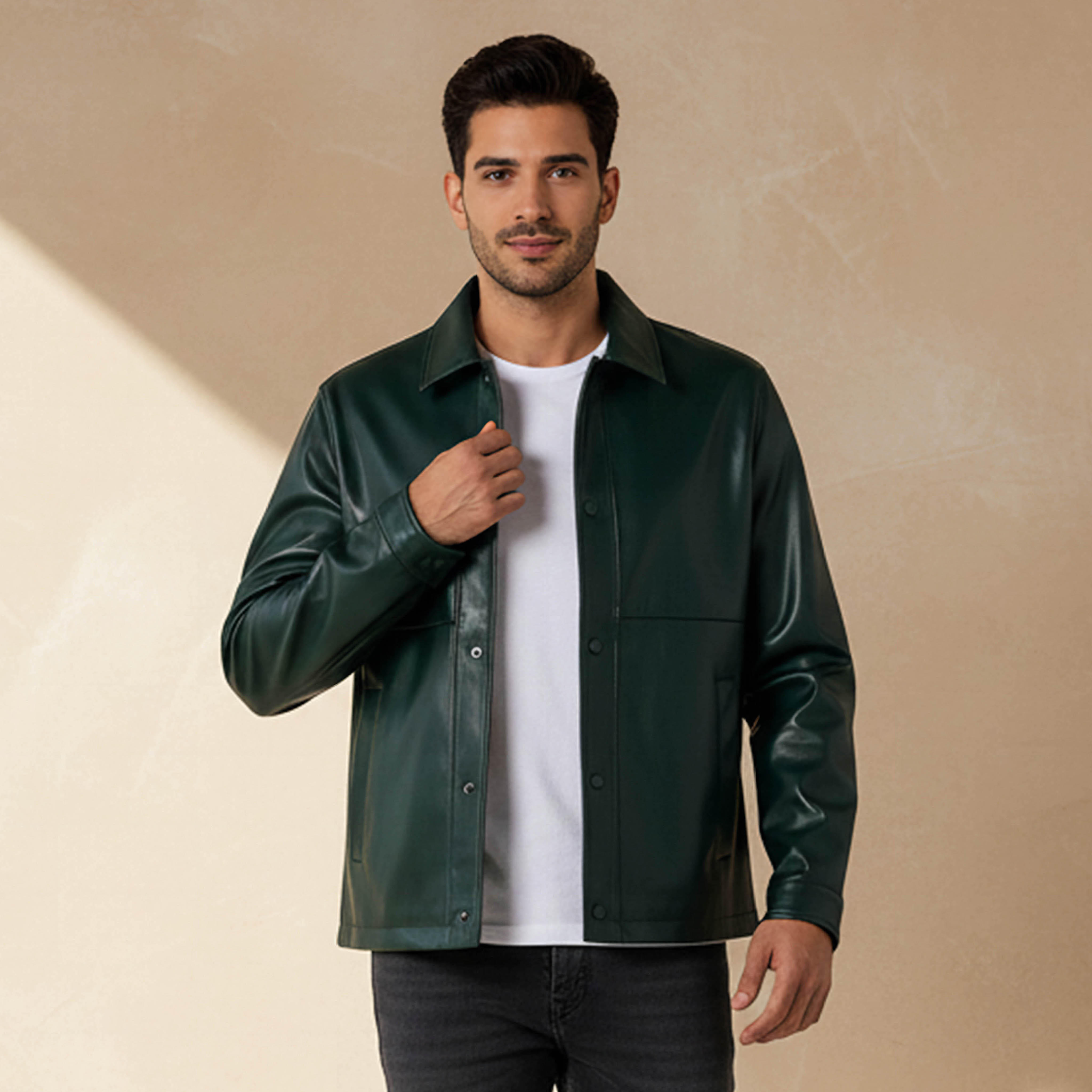 جاكيت بايكر بقصّة عادية وأزرار للرجال من آيكونيك-men-clothing-jacketsandblazers-jackets-image-5