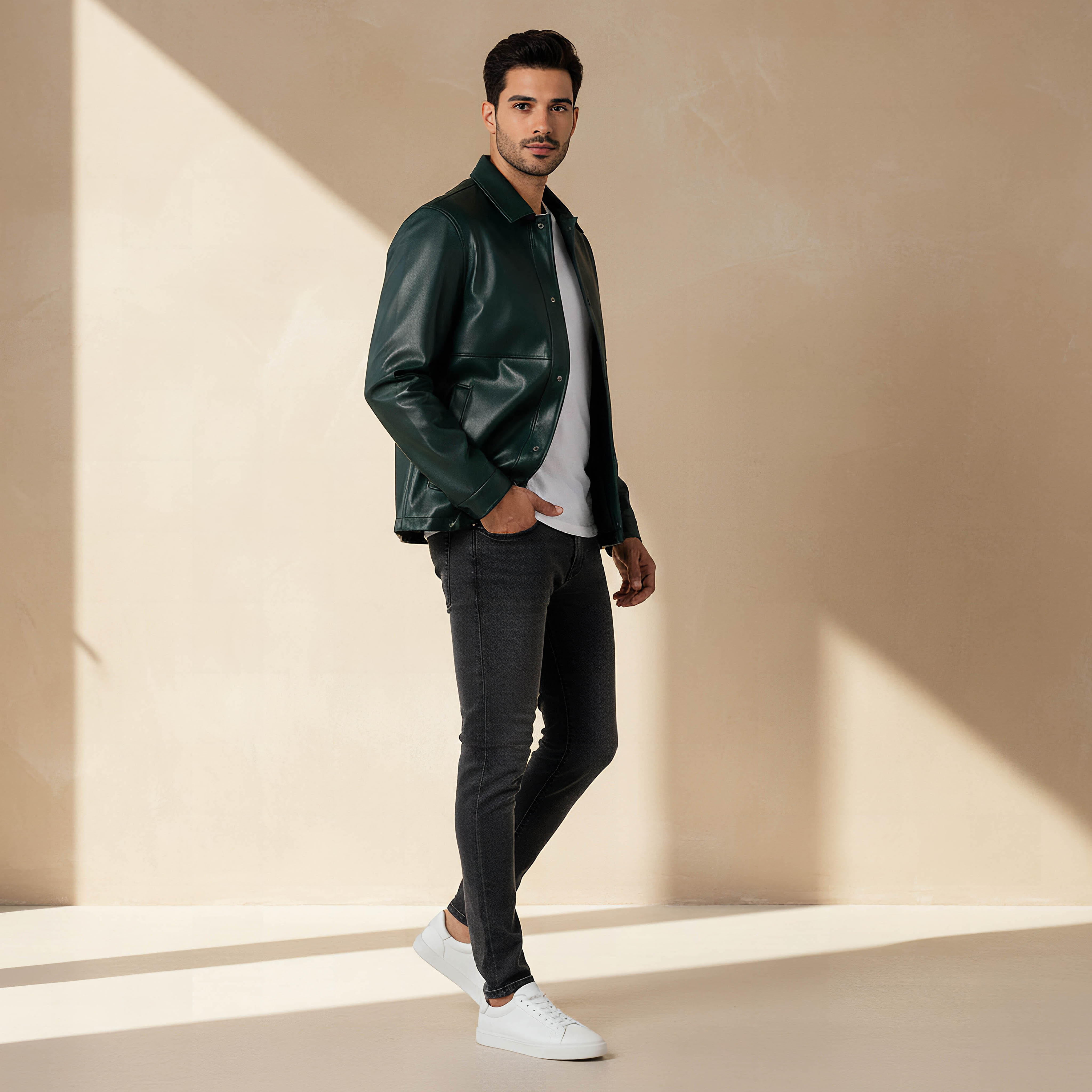 جاكيت بايكر بقصّة عادية وأزرار للرجال من آيكونيك-men-clothing-jacketsandblazers-jackets-image-1
