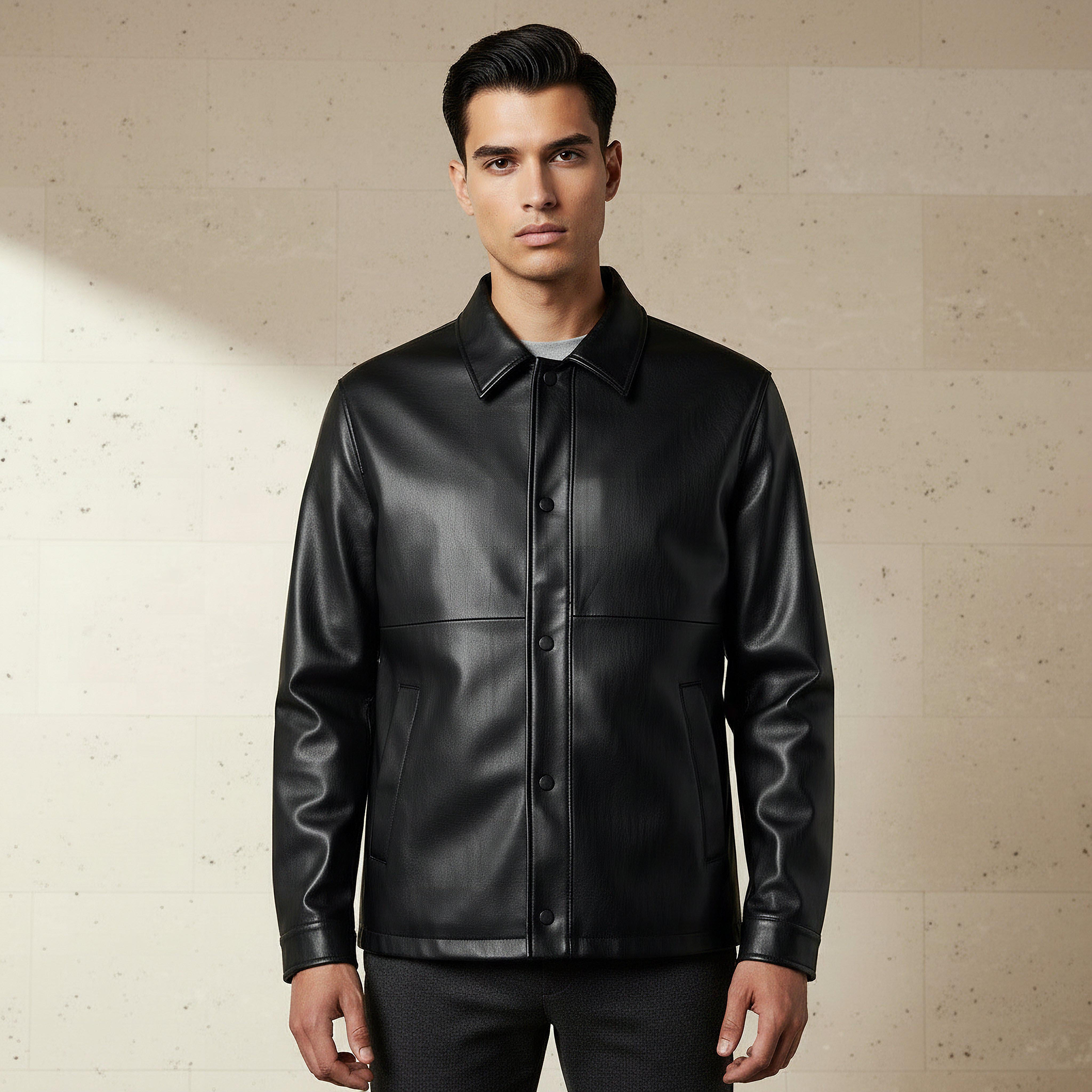 جاكيت بايكر بقصّة عادية وأزرار للرجال من آيكونيك-men-clothing-jacketsandblazers-jackets-image-4