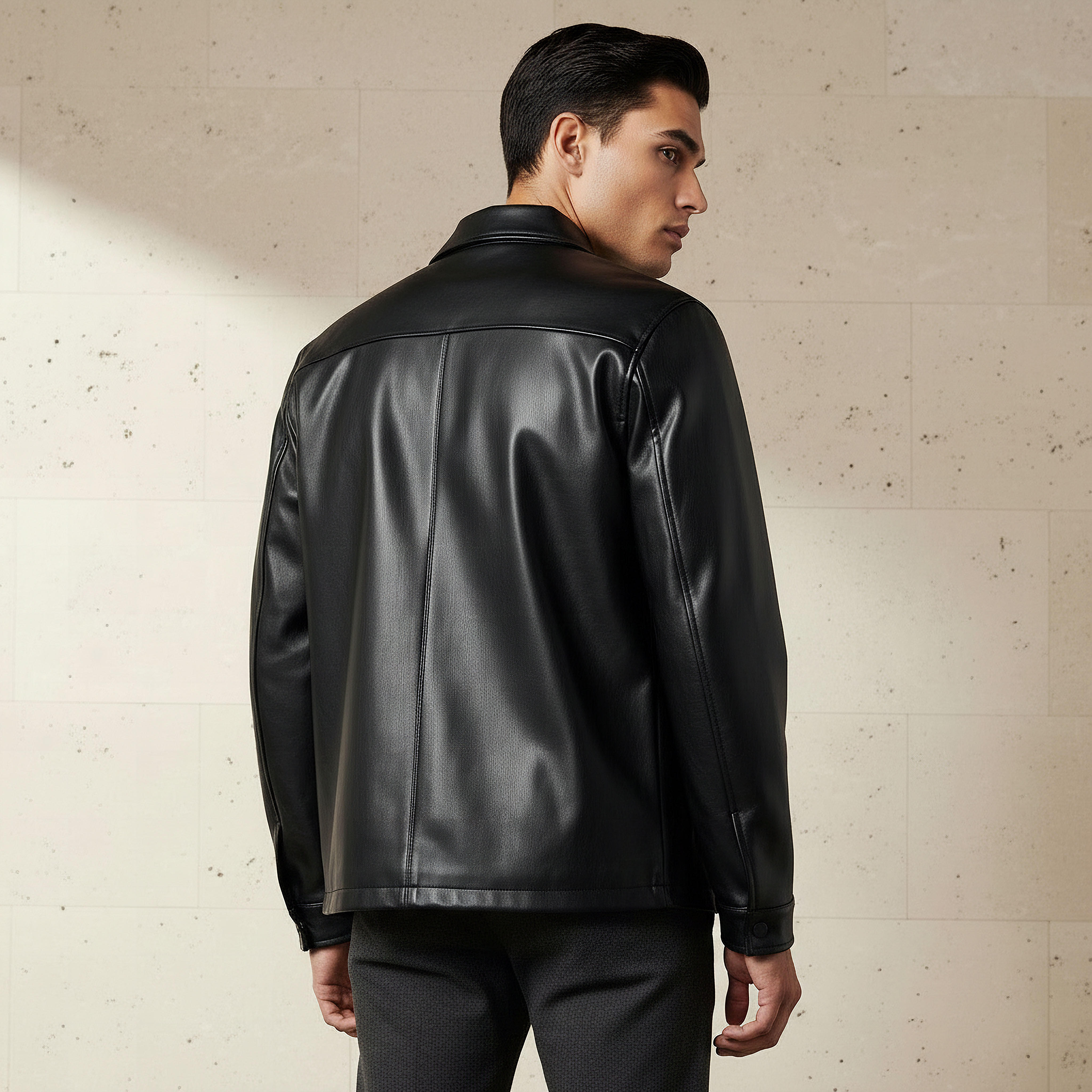 جاكيت بايكر بقصّة عادية وأزرار للرجال من آيكونيك-men-clothing-jacketsandblazers-jackets-image-2