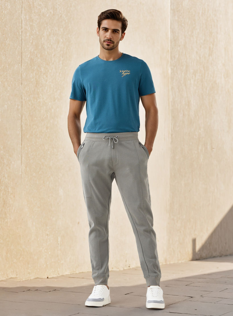بنطلون رياضي بخصر مطاطي وجيوب من أيكونيك-men-clothing-bottoms-joggers-image-2
