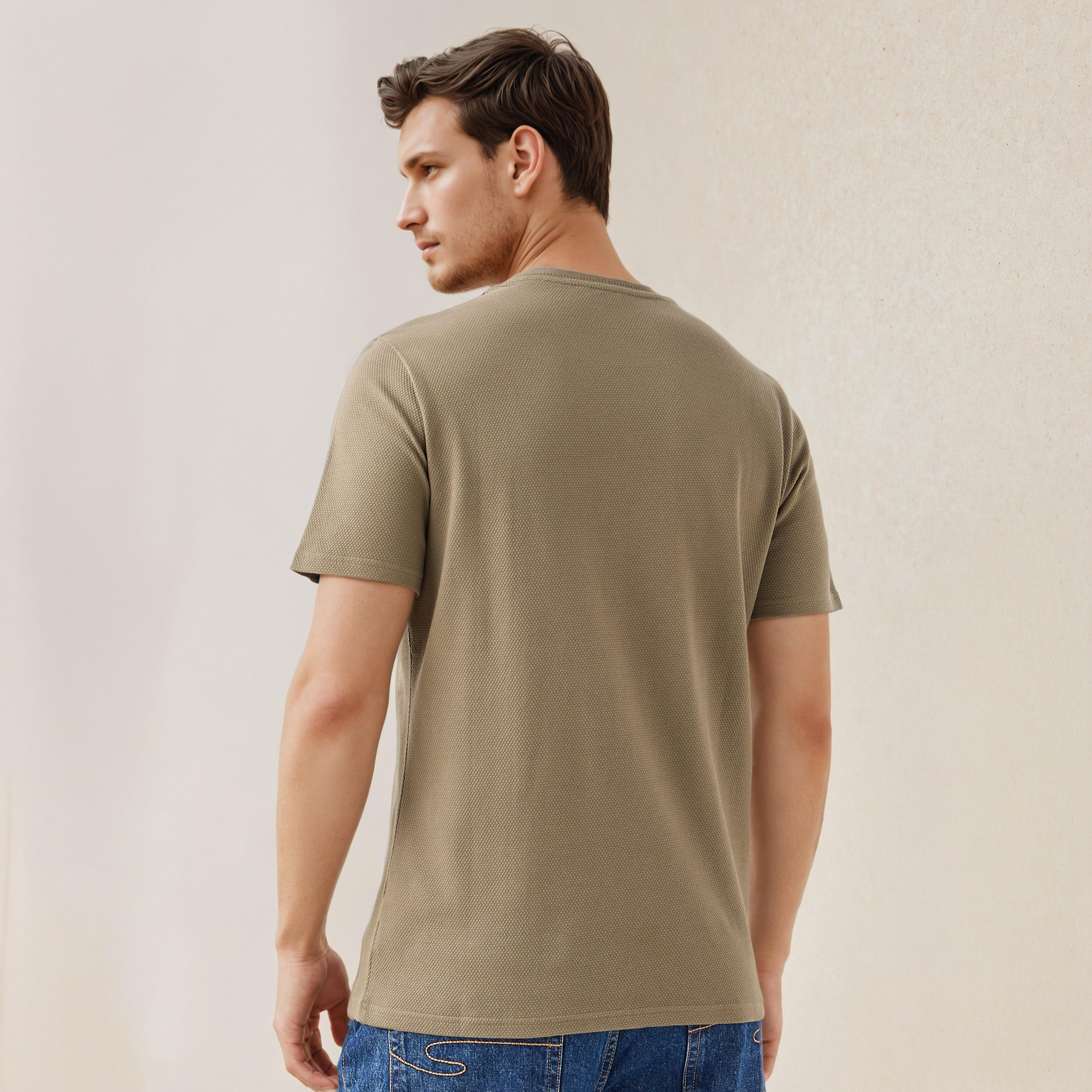 Iconic Popcorn Textured T-shirt with Crew Neck-men-clothing-tshirtsandpolos-tshirts-image-4