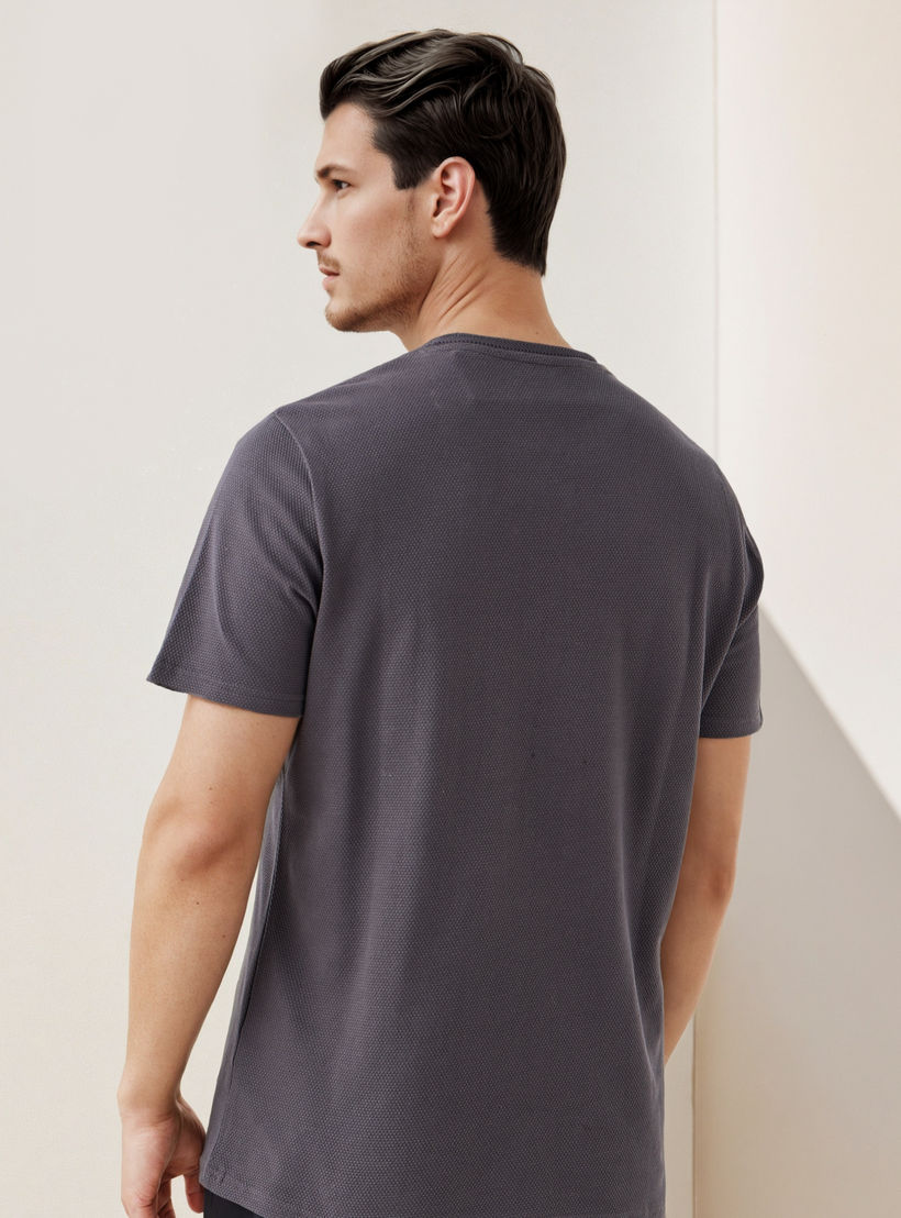 Iconic Popcorn Textured T-shirt with Crew Neck-men-clothing-tshirtsandpolos-tshirts-image-3