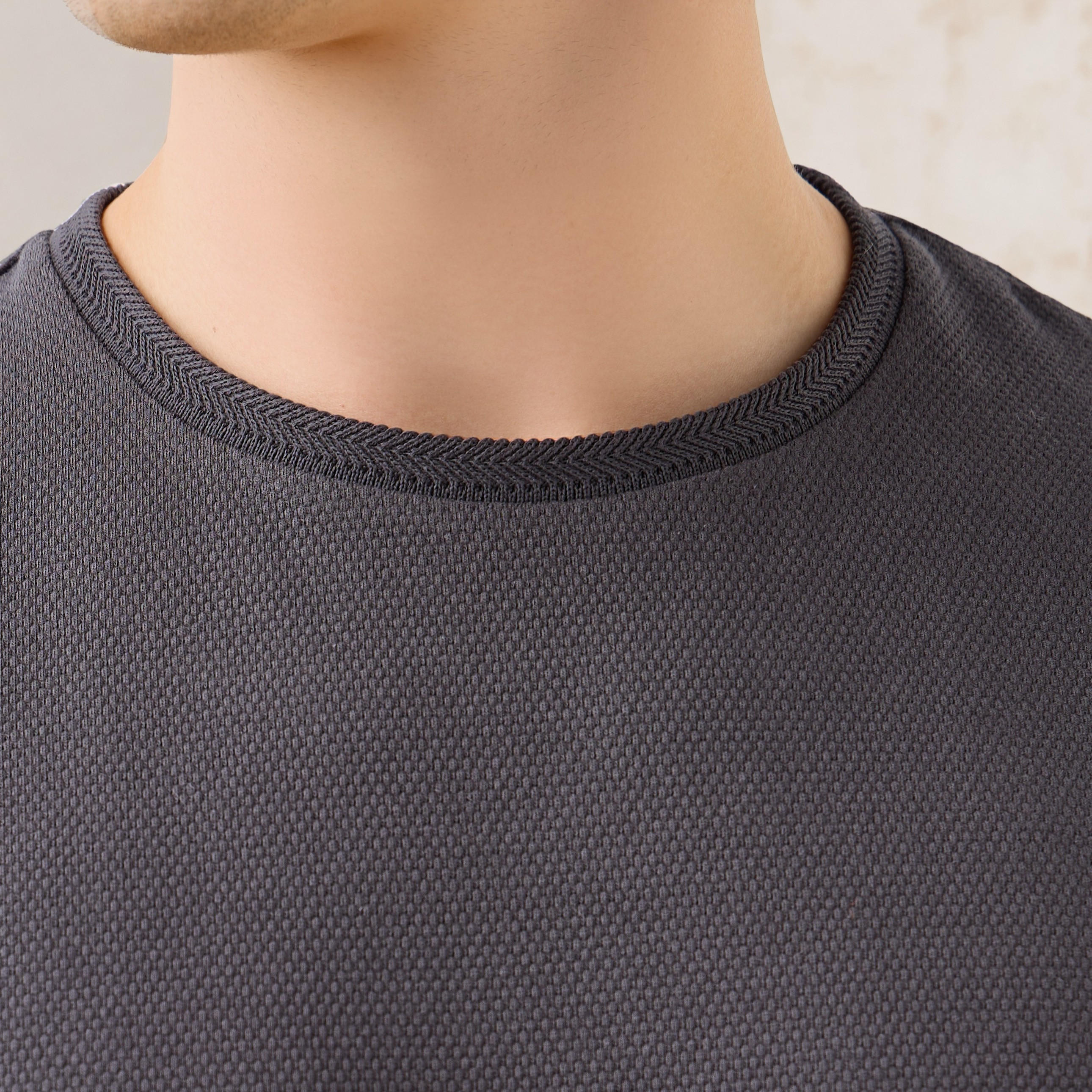 Iconic Popcorn Textured T-shirt with Crew Neck-men-clothing-tshirtsandpolos-tshirts-image-6