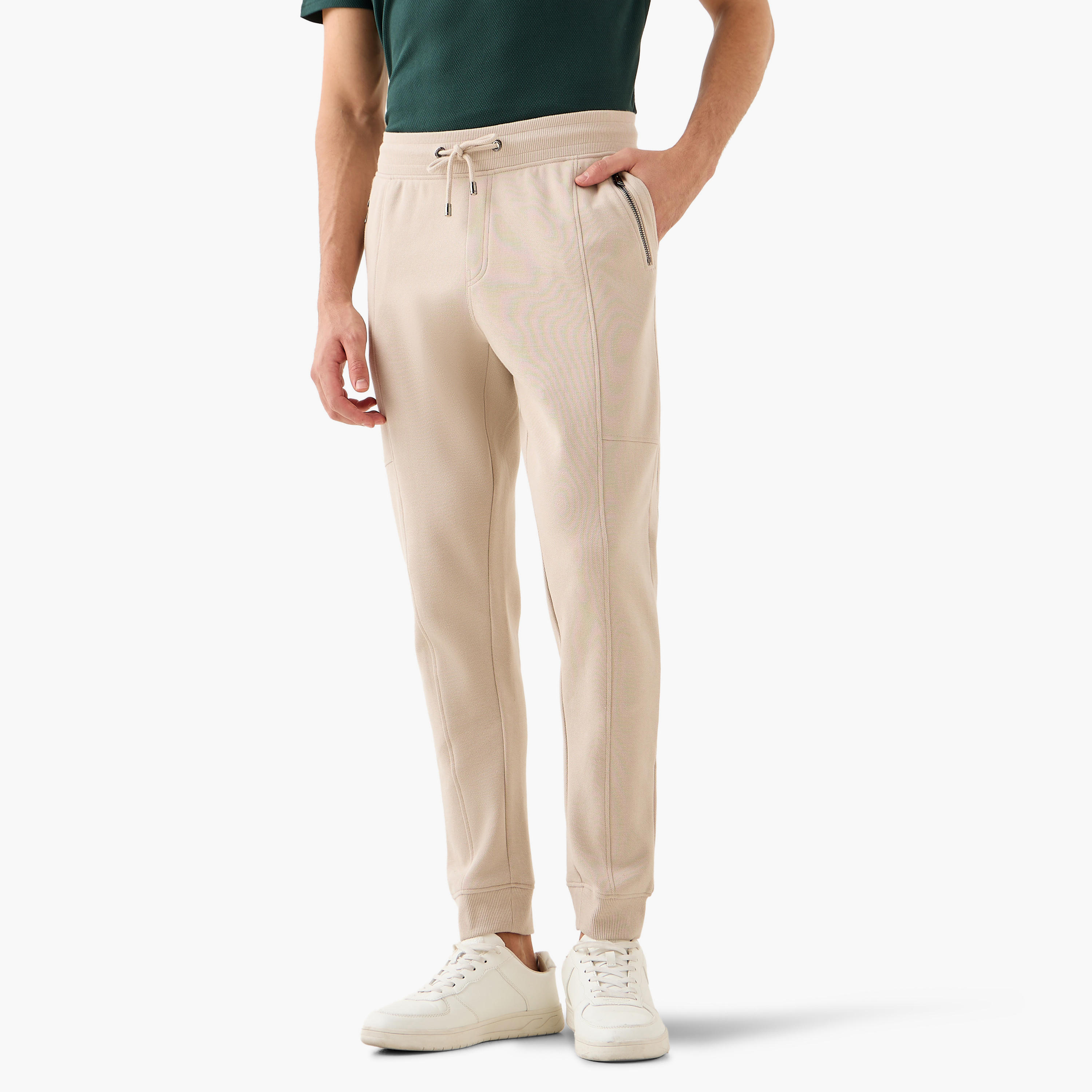 Iconic Mosean Flexi Waist Joggers with Pockets--image-1