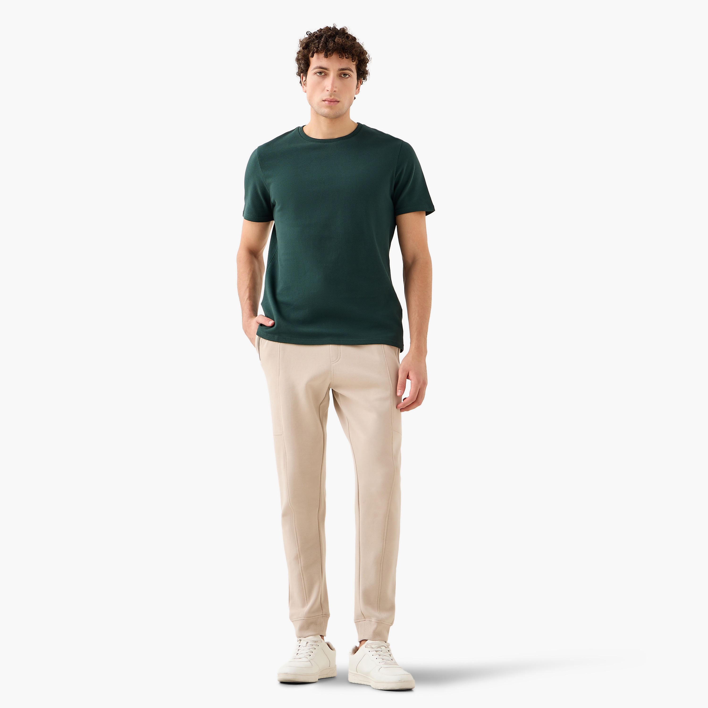 Iconic Mosean Flexi Waist Joggers with Pockets--image-2