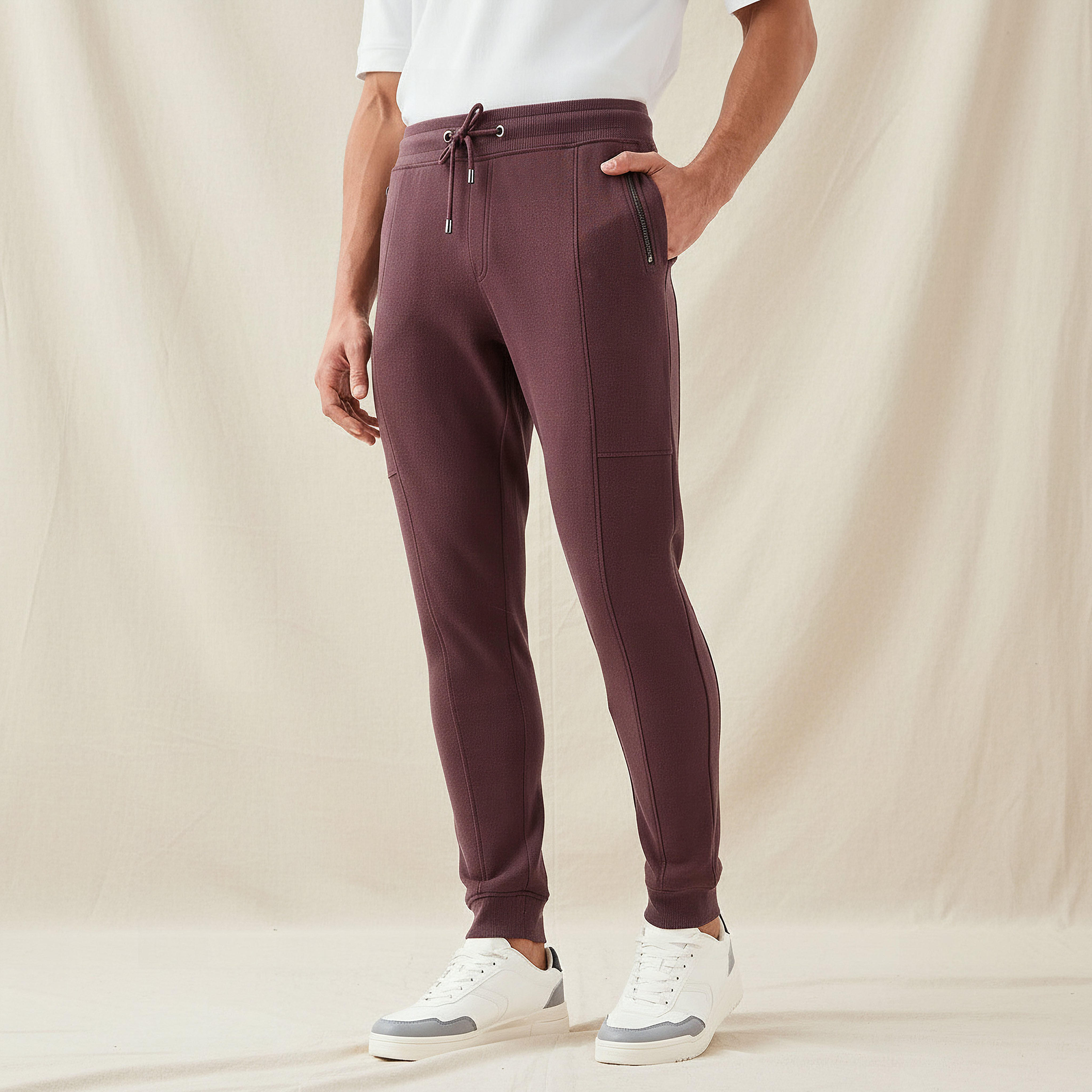 Iconic Mosean Flexi Waist Joggers with Pockets--image-1