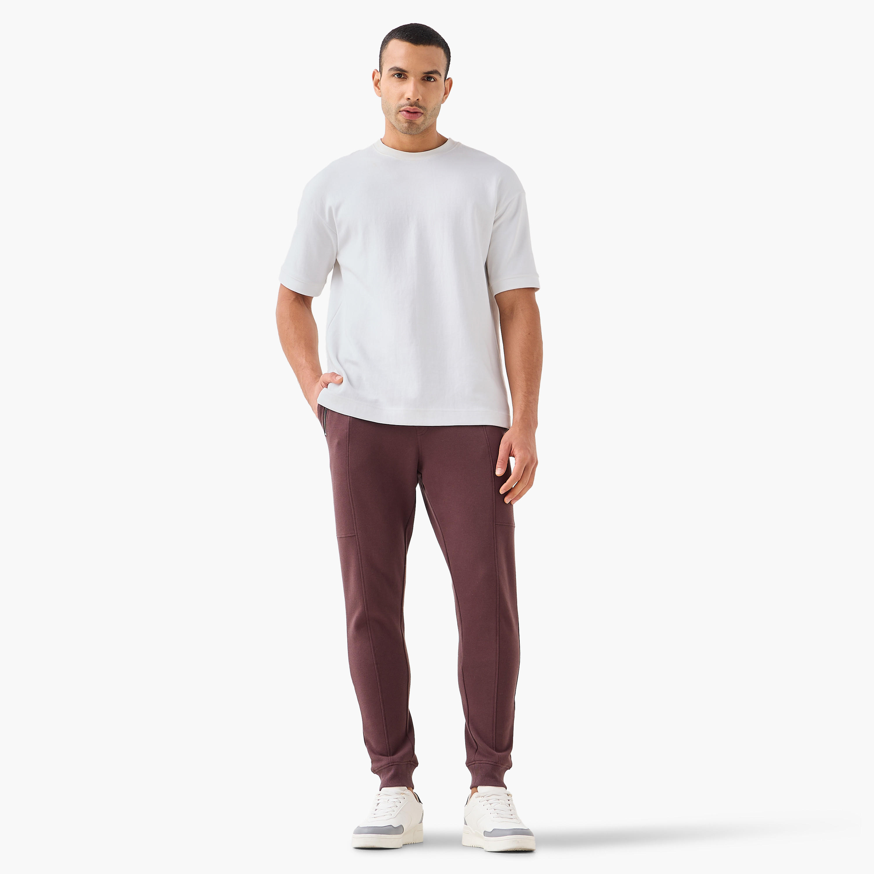 Iconic Mosean Flexi Waist Joggers with Pockets--image-2